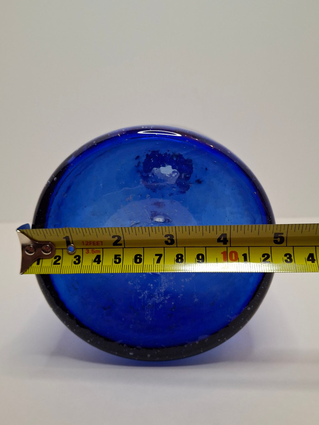 Antique 19th Century Hand-Blown Cobalt Blue Glass Demijohn Bottle w/ Pontil Mark