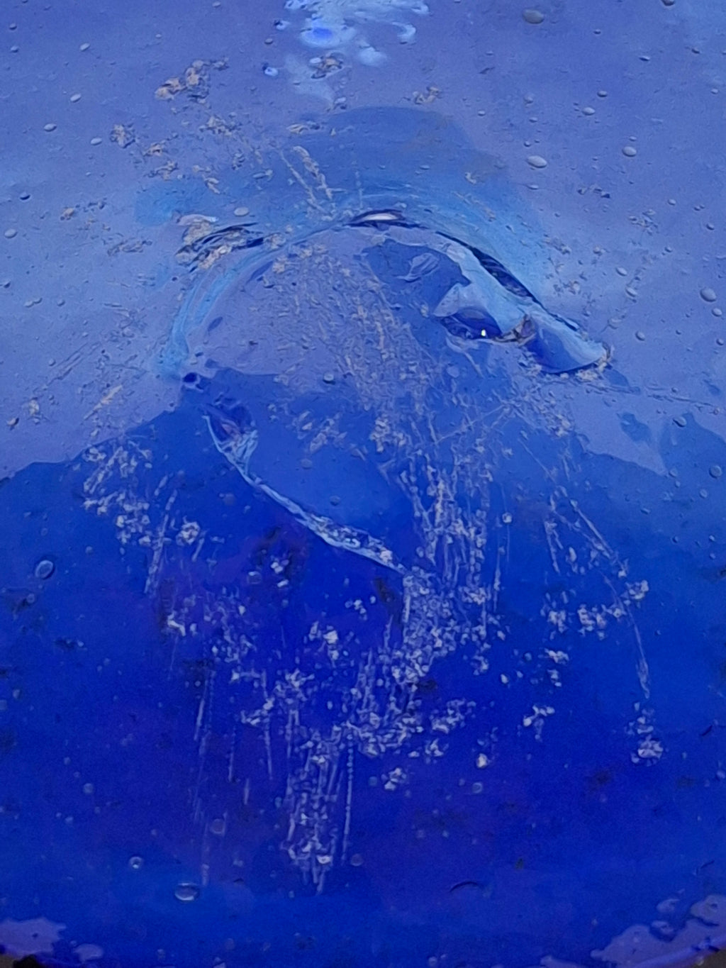 Antique 19th Century Hand-Blown Cobalt Blue Glass Demijohn Bottle w/ Pontil Mark