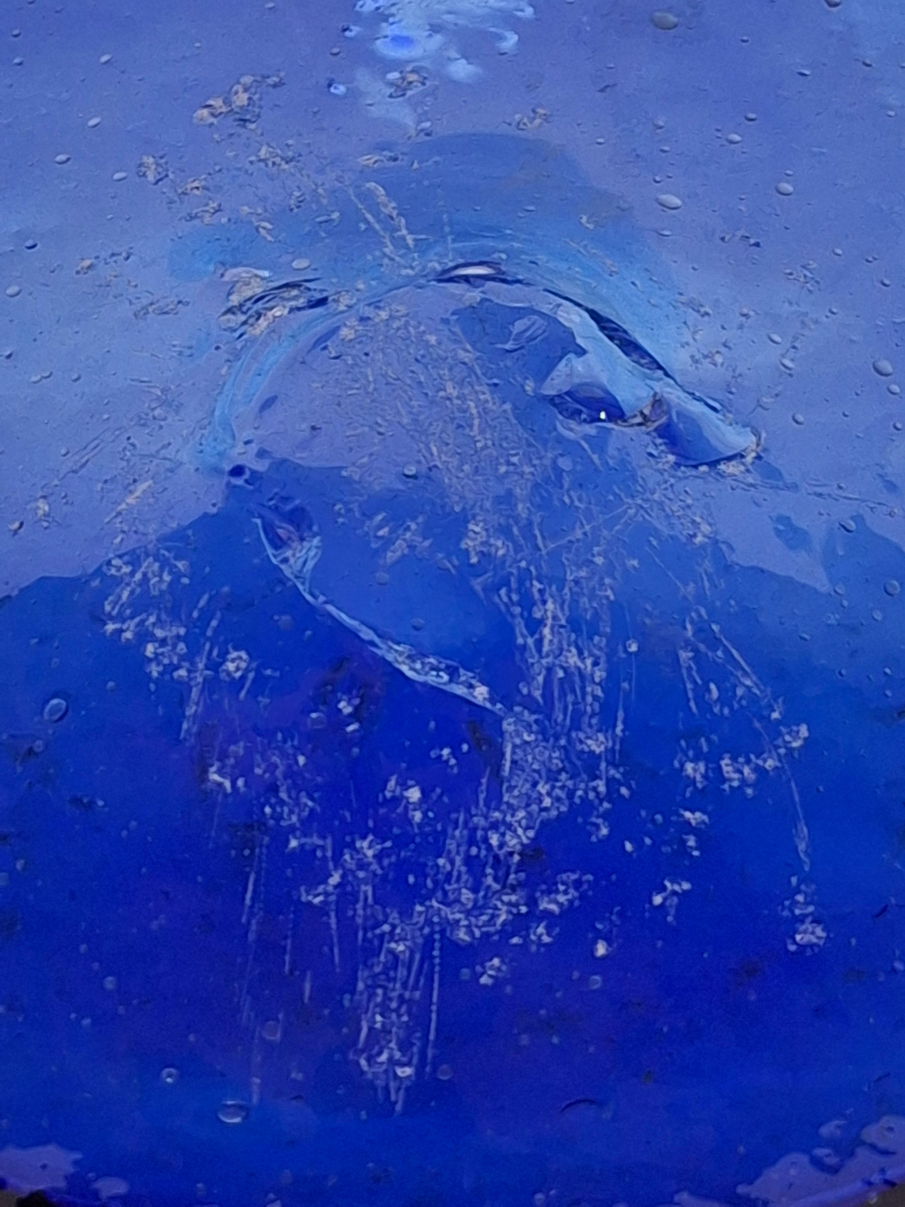 Antique 19th Century Hand-Blown Cobalt Blue Glass Demijohn Bottle w/ Pontil Mark