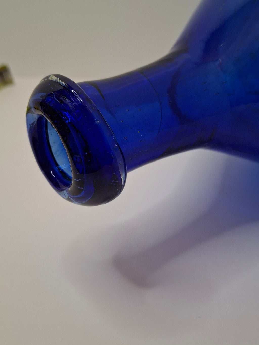 Antique 19th Century Hand-Blown Cobalt Blue Glass Demijohn Bottle w/ Pontil Mark