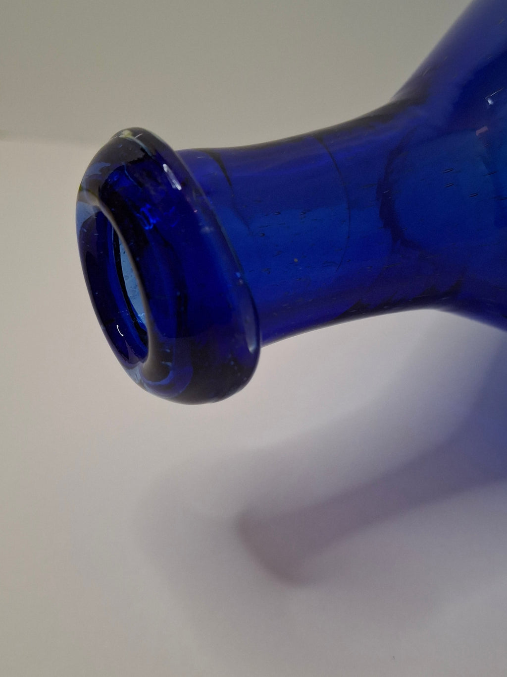 Antique 19th Century Hand-Blown Cobalt Blue Glass Demijohn Bottle w/ Pontil Mark