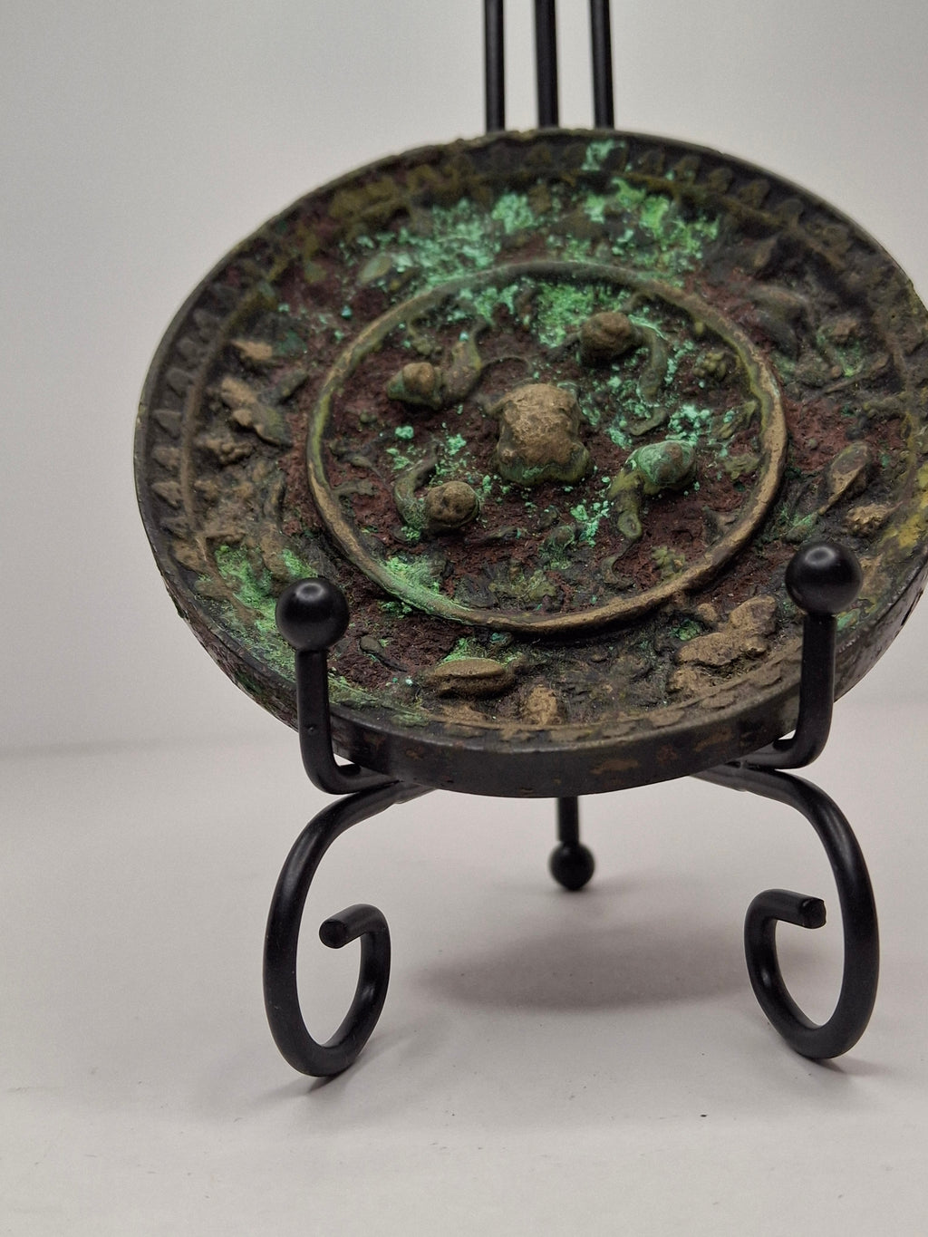 Antique Chinese Tang Dynasty Bronze Mirror - Lion and Grape Pattern - 7th-9th C.