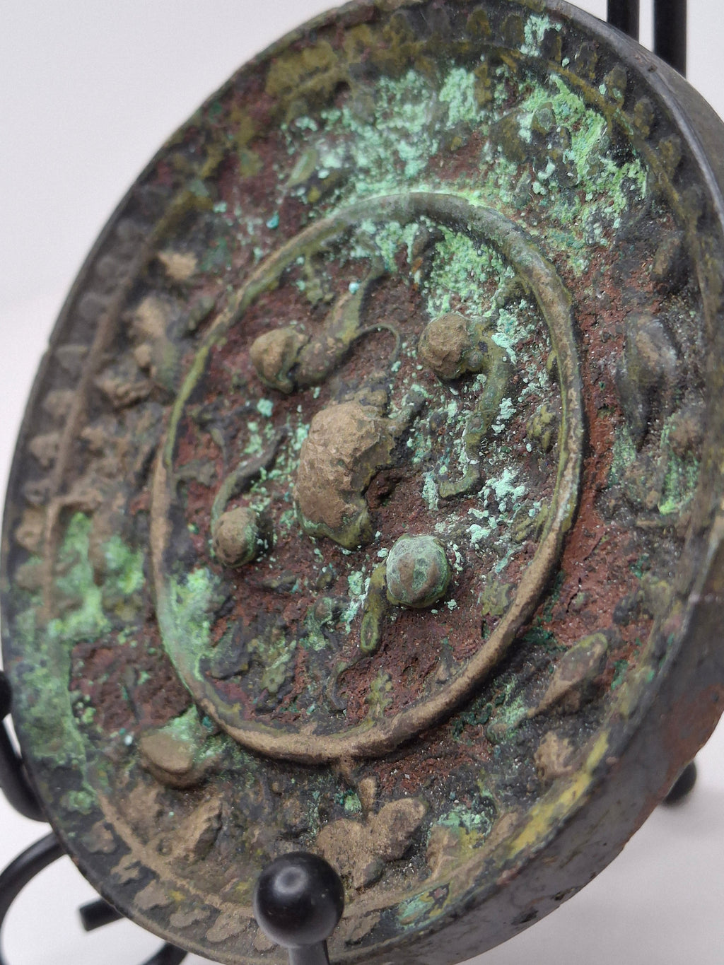 Antique Chinese Tang Dynasty Bronze Mirror - Lion and Grape Pattern - 7th-9th C.
