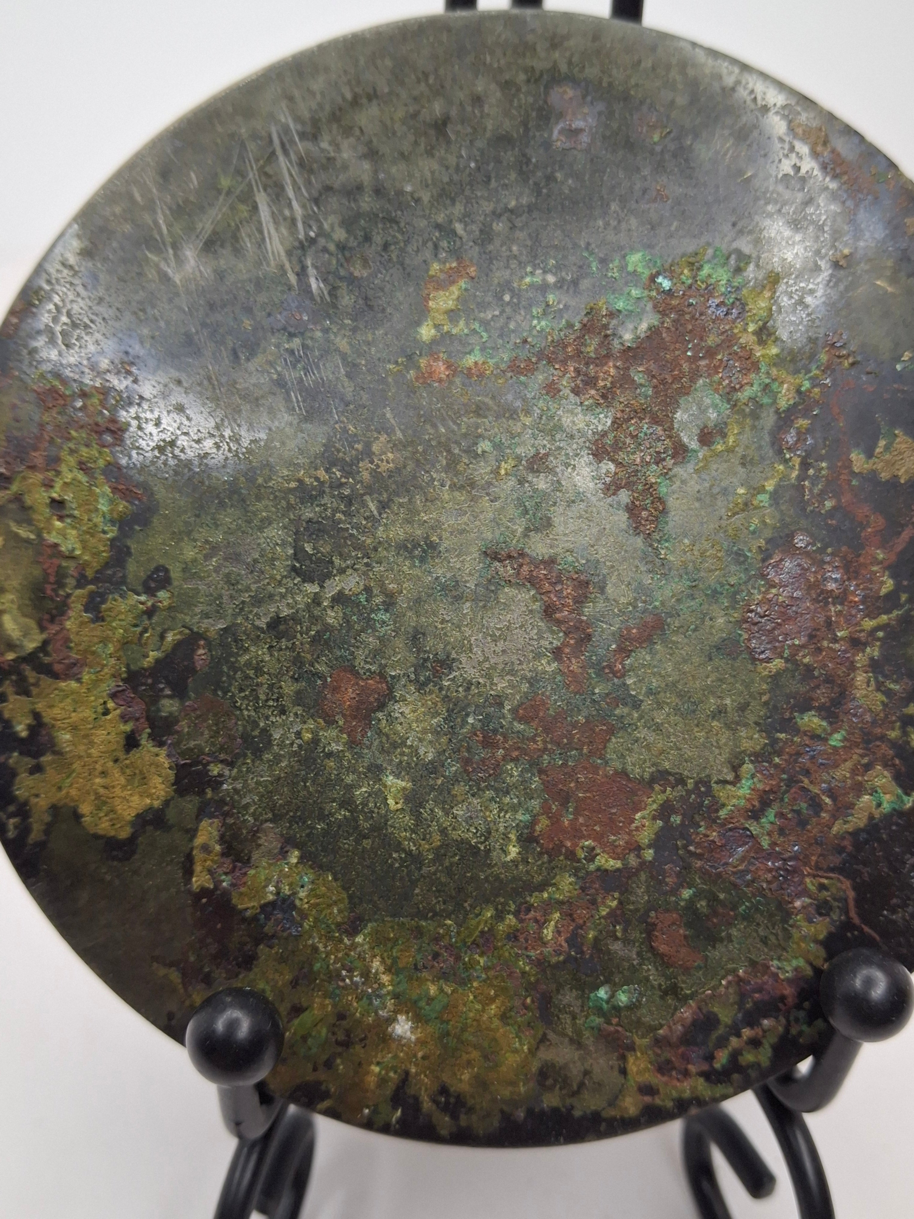 Antique Chinese Tang Dynasty Bronze Mirror - Lion and Grape Pattern - 7th-9th C.