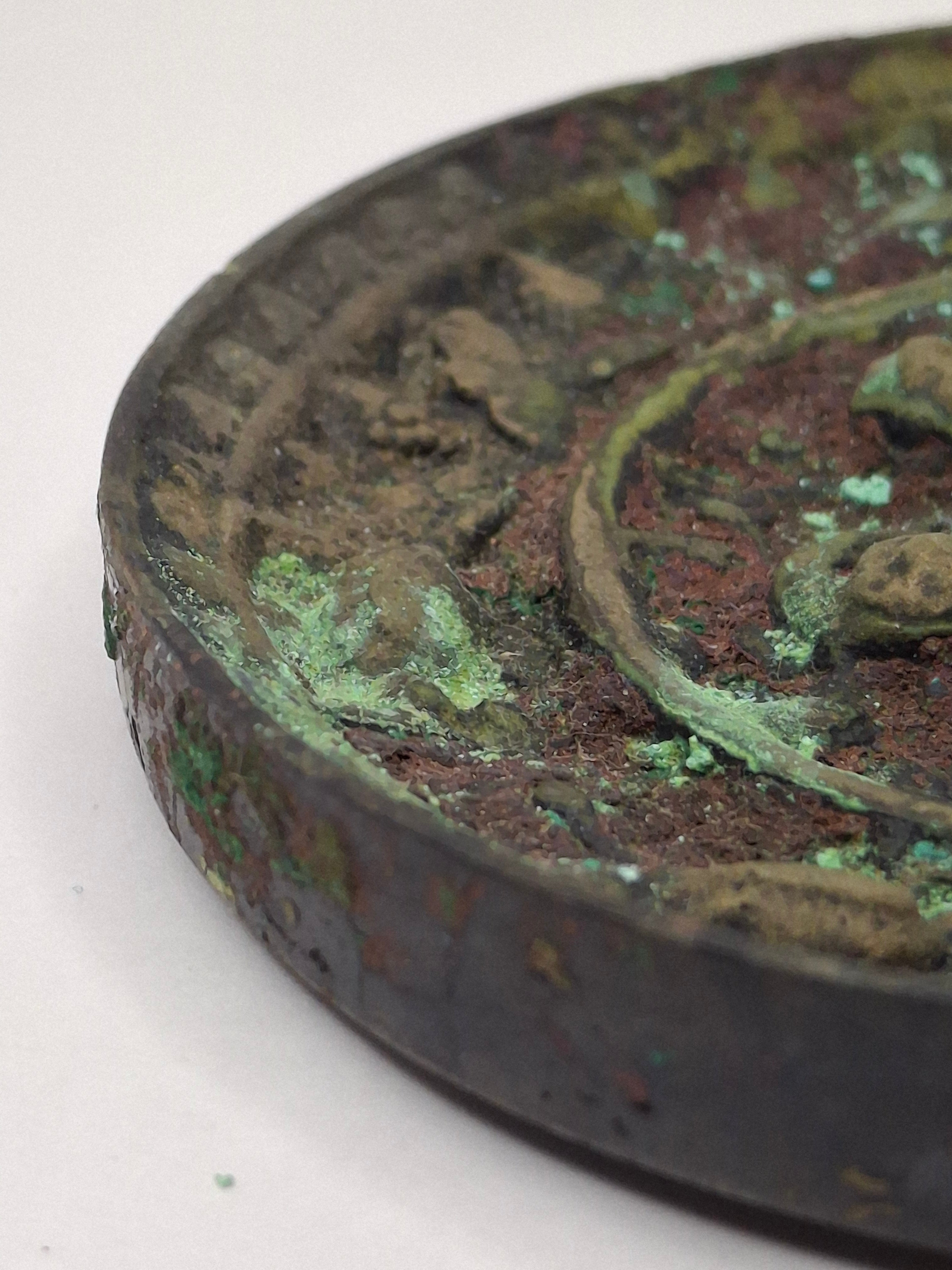 Antique Chinese Tang Dynasty Bronze Mirror - Lion and Grape Pattern - 7th-9th C.
