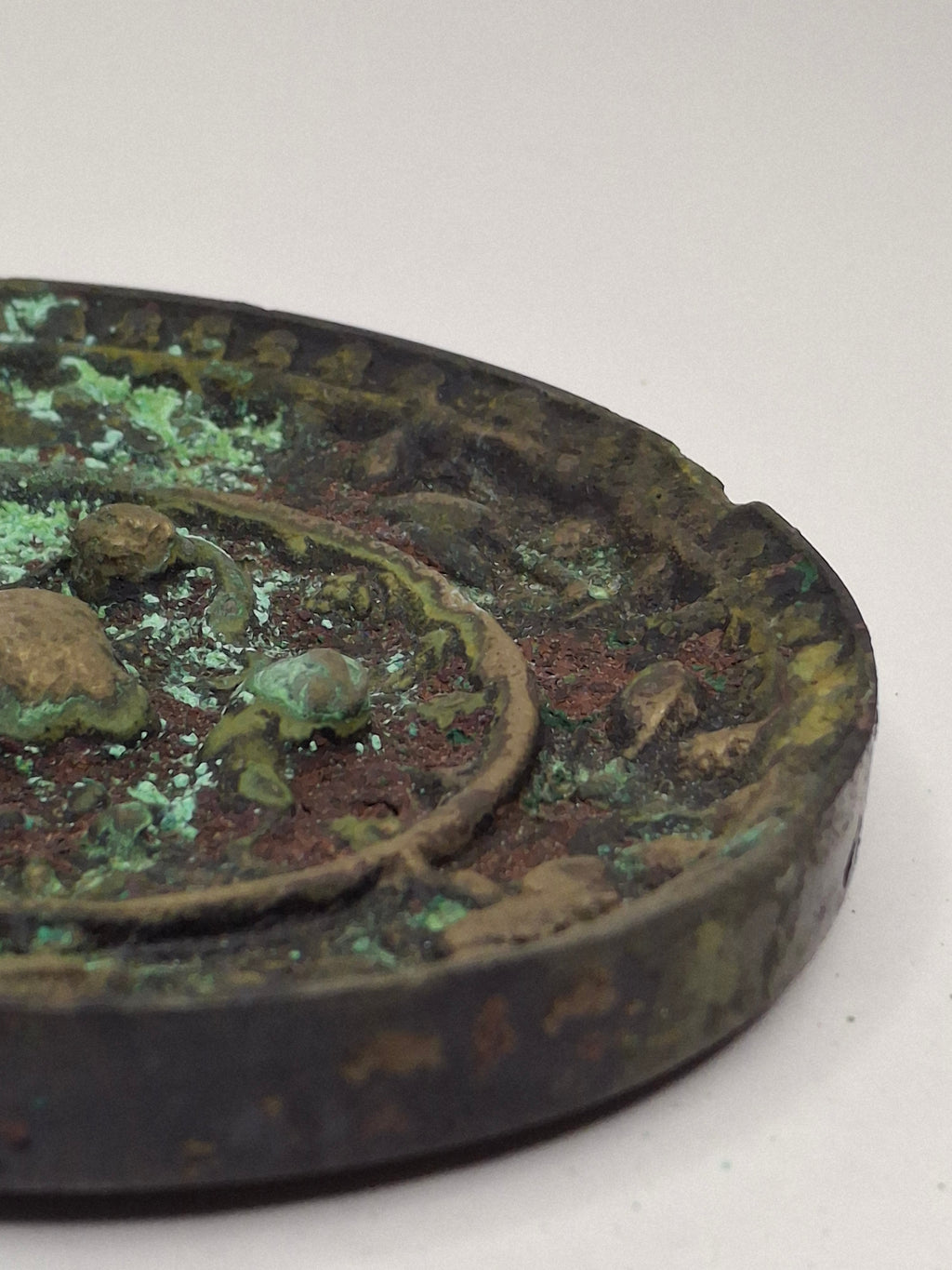 Antique Chinese Tang Dynasty Bronze Mirror - Lion and Grape Pattern - 7th-9th C.