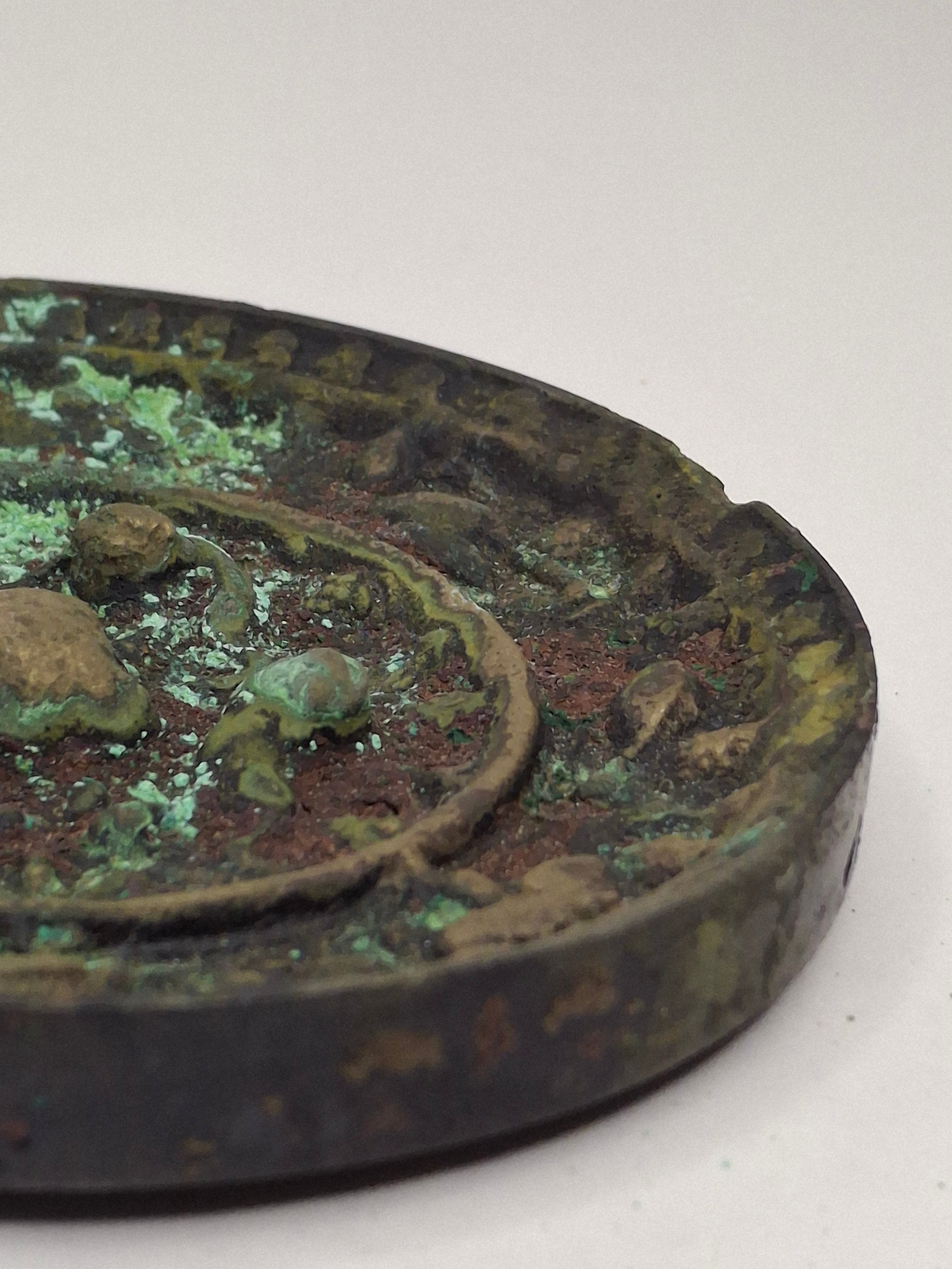 Antique Chinese Tang Dynasty Bronze Mirror - Lion and Grape Pattern - 7th-9th C.
