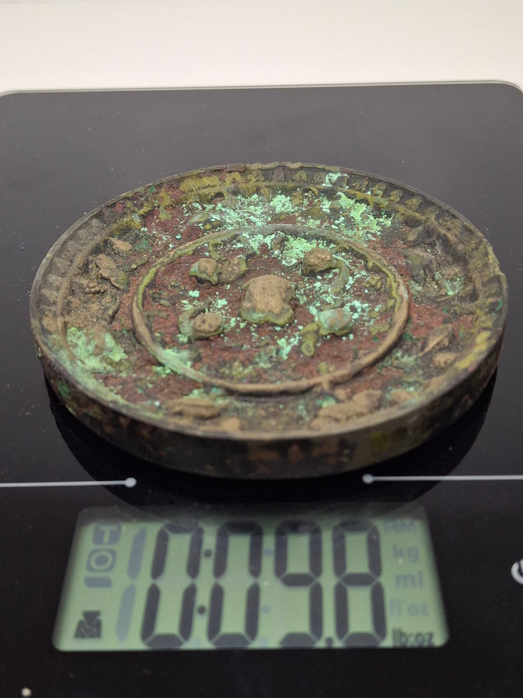 Antique Chinese Tang Dynasty Bronze Mirror - Lion and Grape Pattern - 7th-9th C.