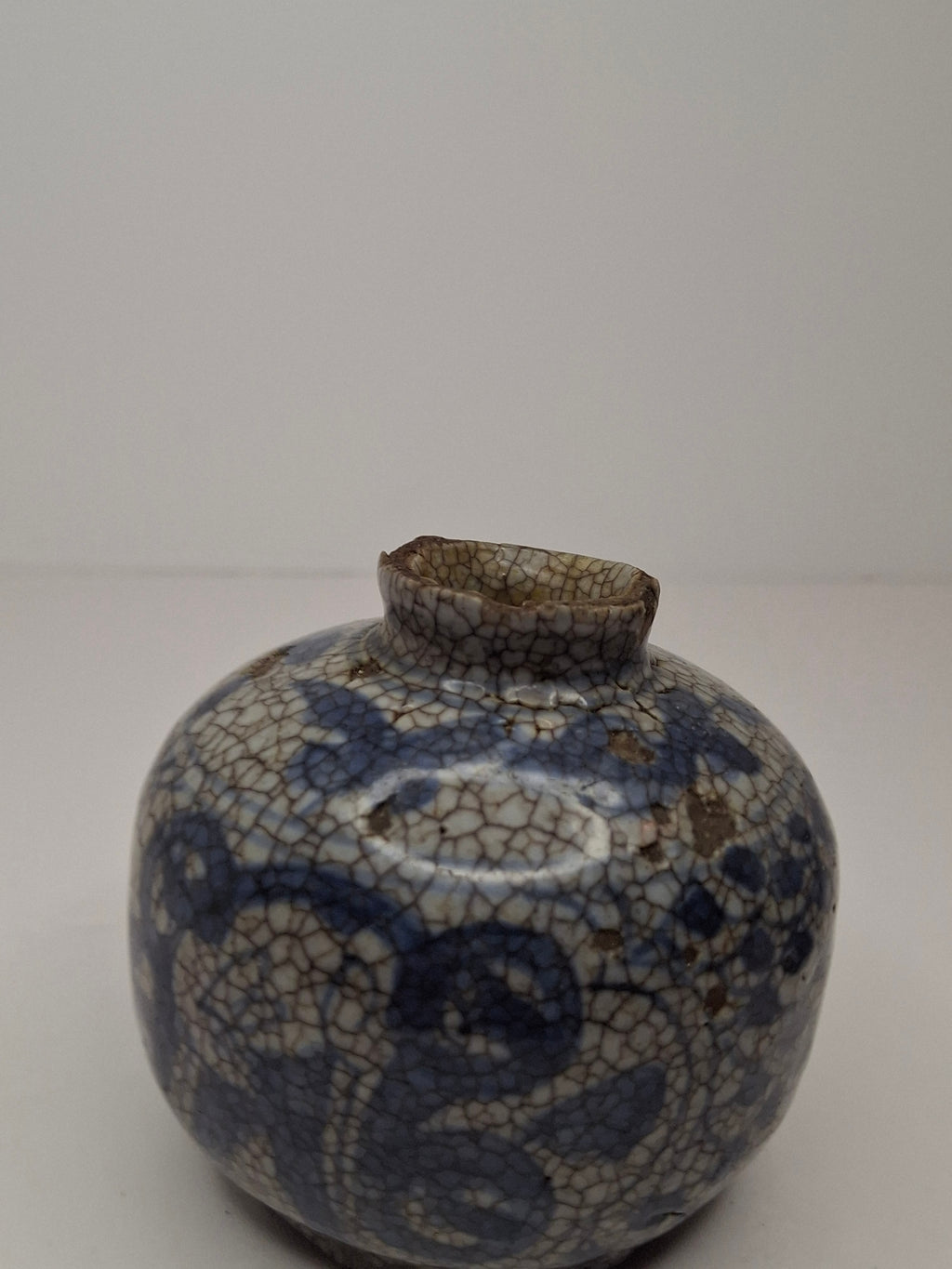 Pair of Antique Chinese Blue and White Crackle Glaze Porcelain Snuff Bottles