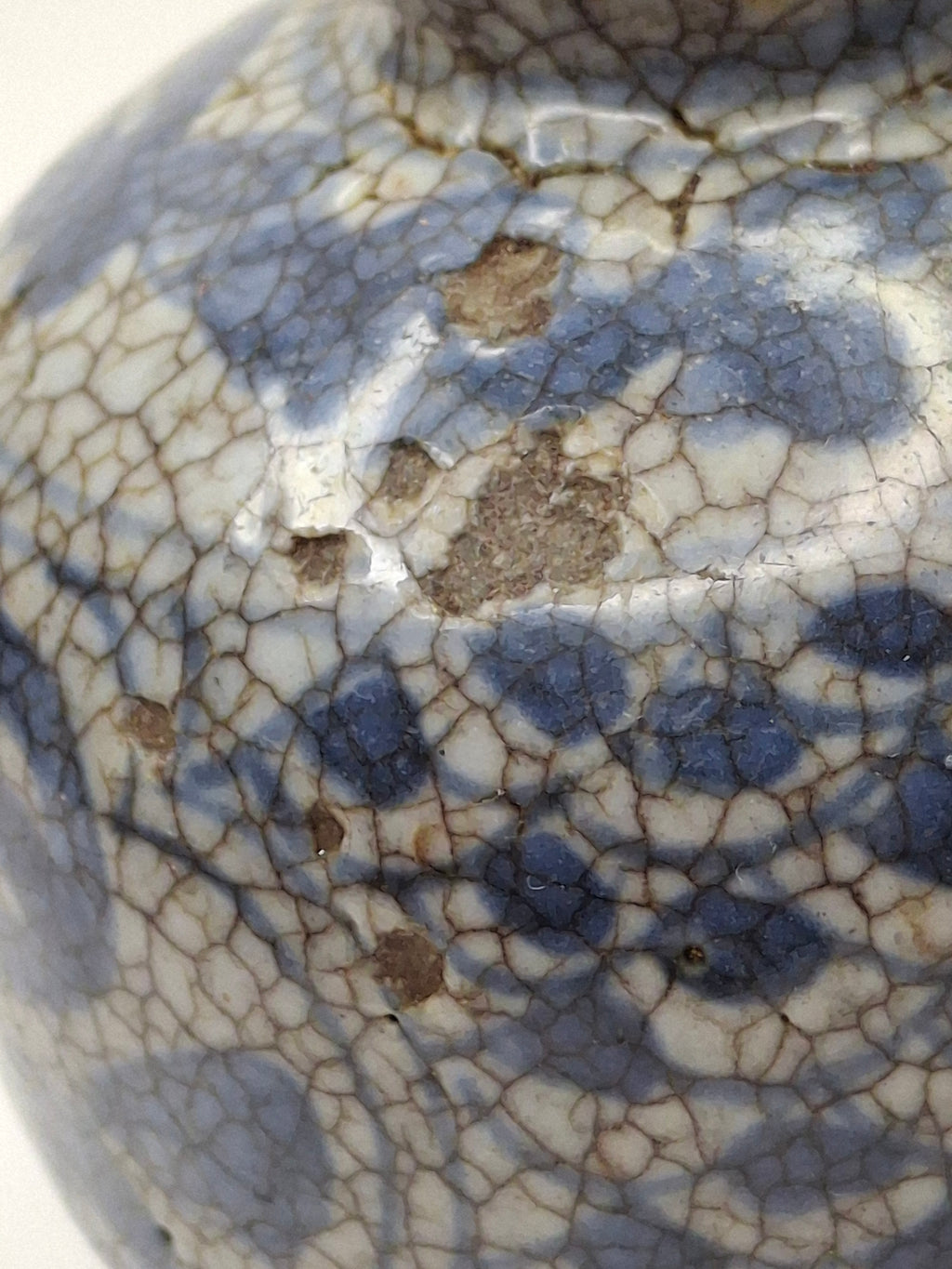 Pair of Antique Chinese Blue and White Crackle Glaze Porcelain Snuff Bottles