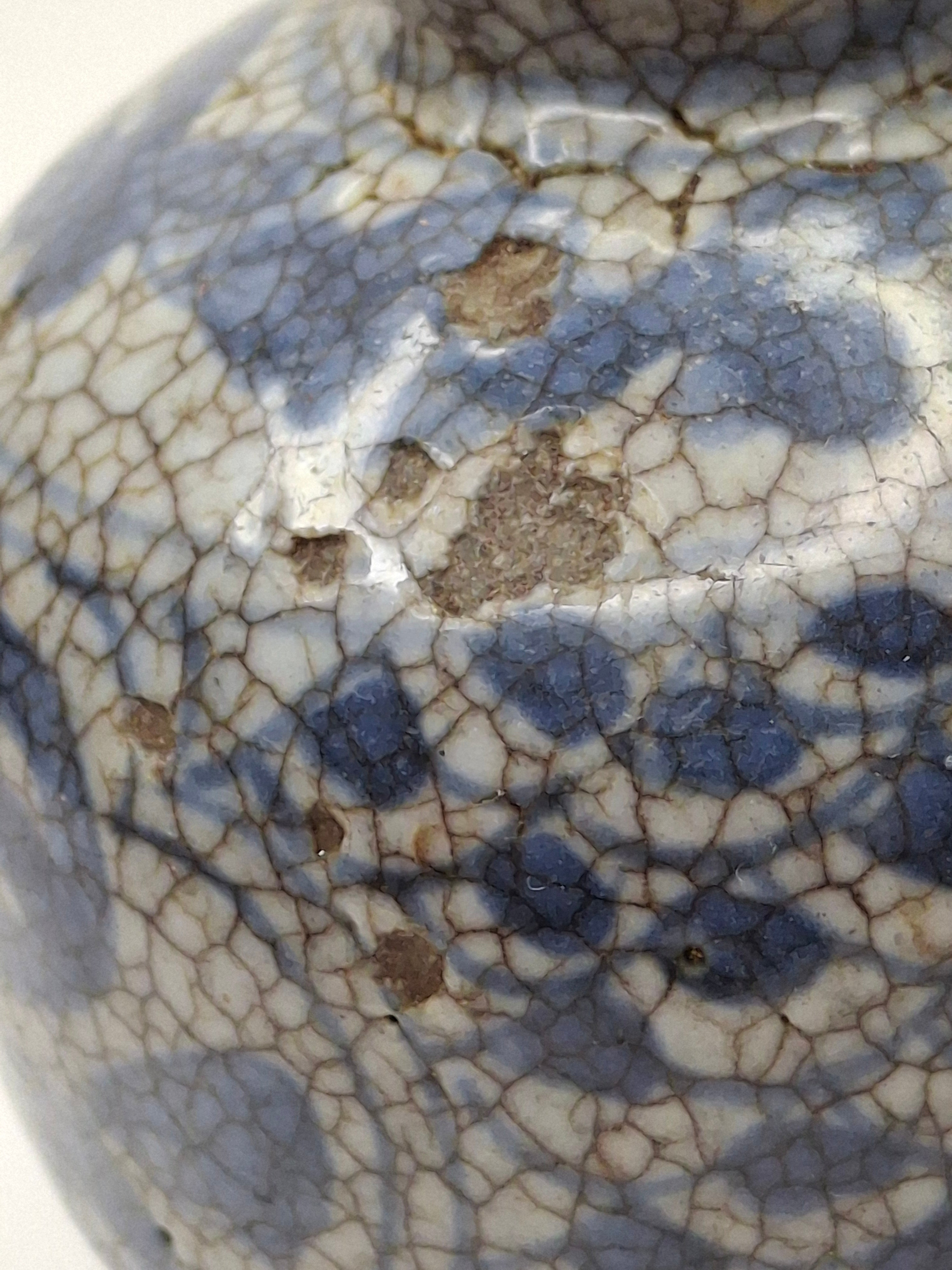 Pair of Antique Chinese Blue and White Crackle Glaze Porcelain Snuff Bottles