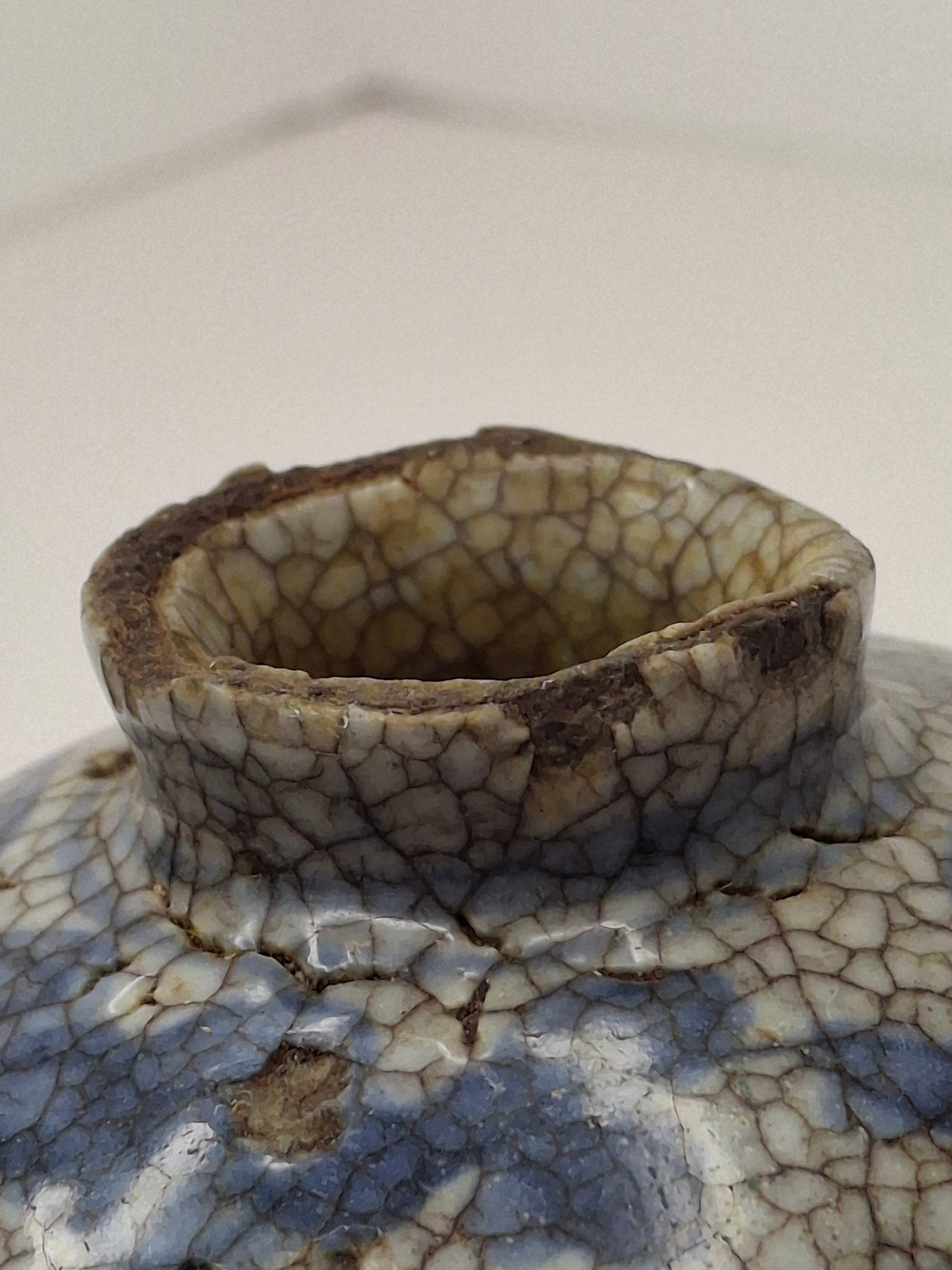 Pair of Antique Chinese Blue and White Crackle Glaze Porcelain Snuff Bottles