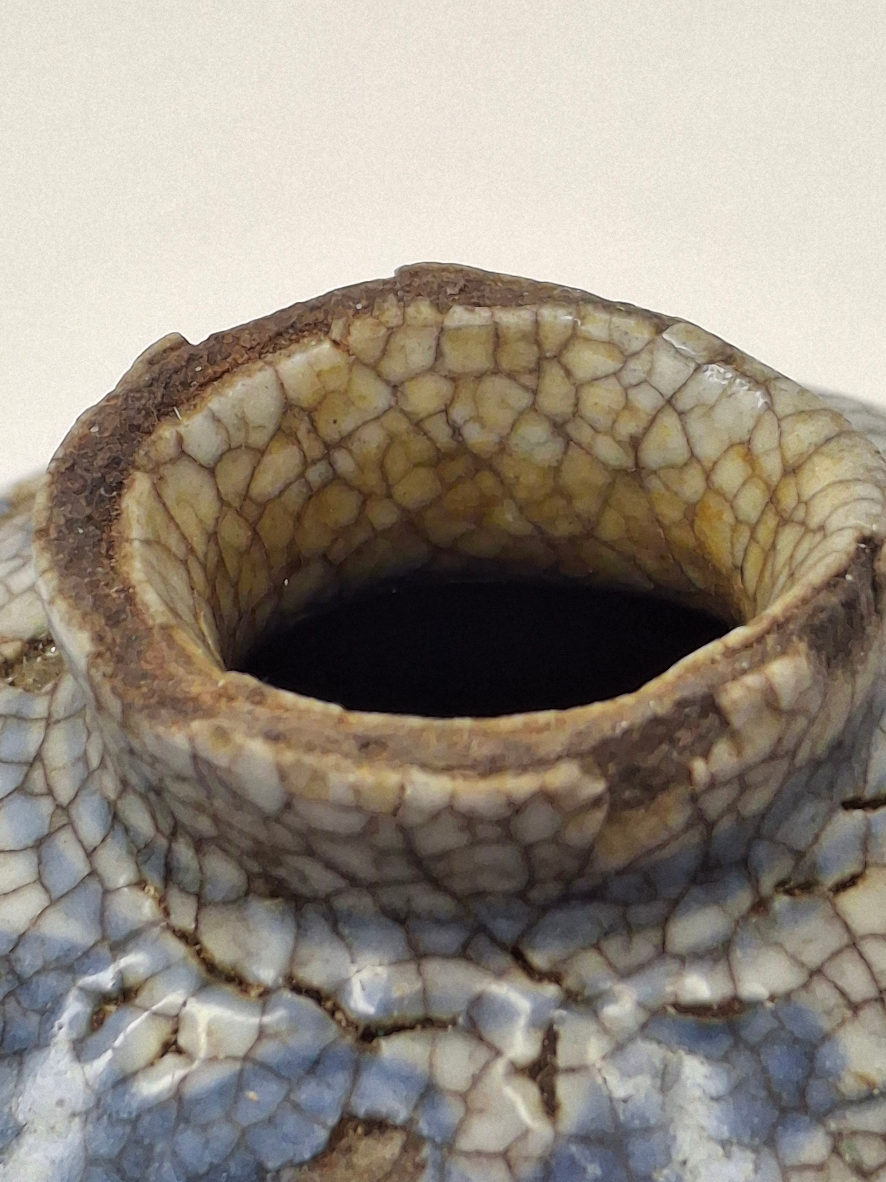 Pair of Antique Chinese Blue and White Crackle Glaze Porcelain Snuff Bottles