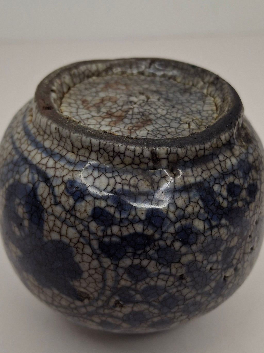 Pair of Antique Chinese Blue and White Crackle Glaze Porcelain Snuff Bottles