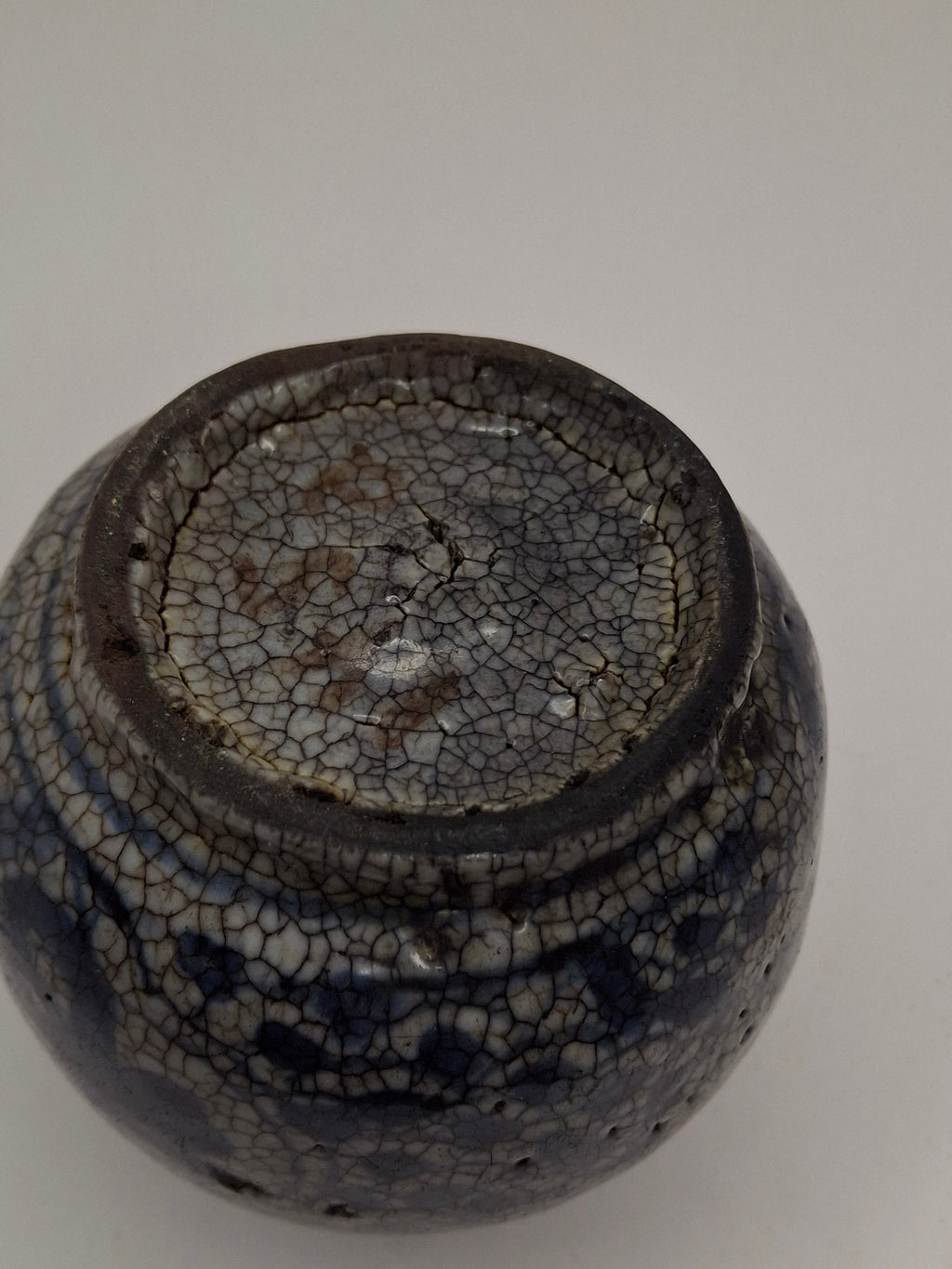 Pair of Antique Chinese Blue and White Crackle Glaze Porcelain Snuff Bottles