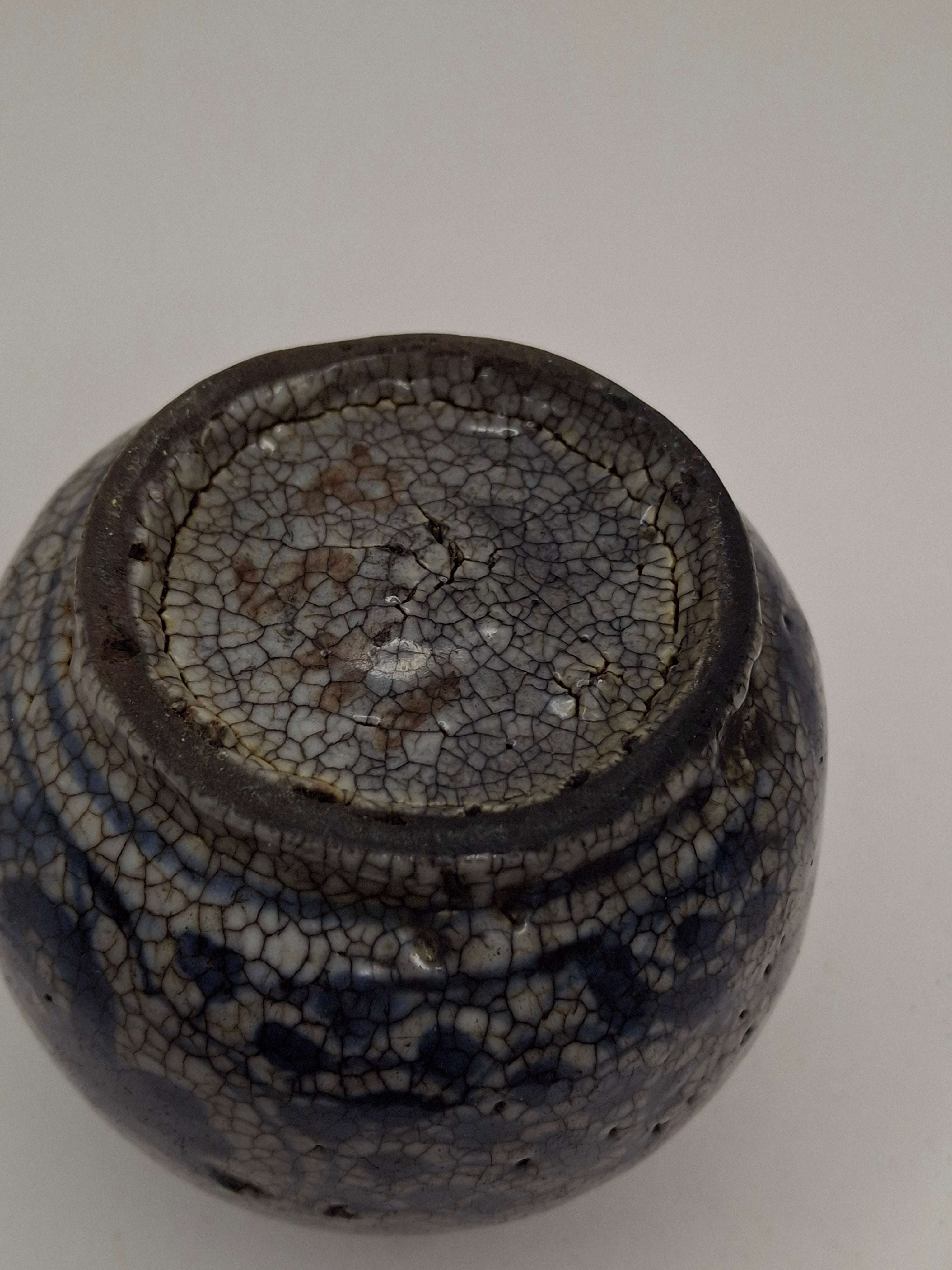 Pair of Antique Chinese Blue and White Crackle Glaze Porcelain Snuff Bottles