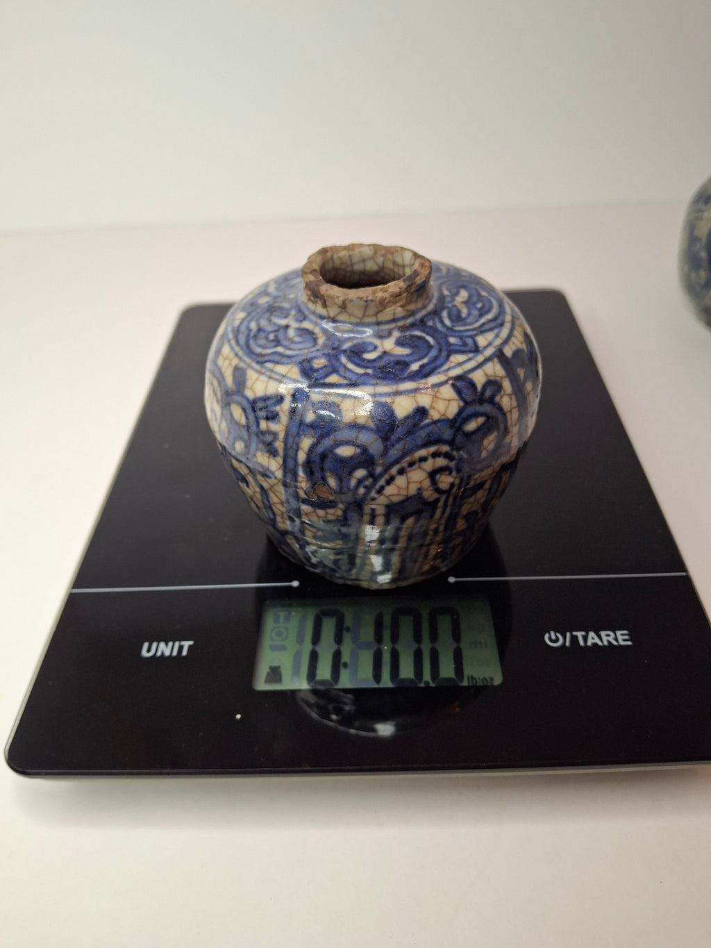 Pair of Antique Chinese Blue and White Crackle Glaze Porcelain Snuff Bottles