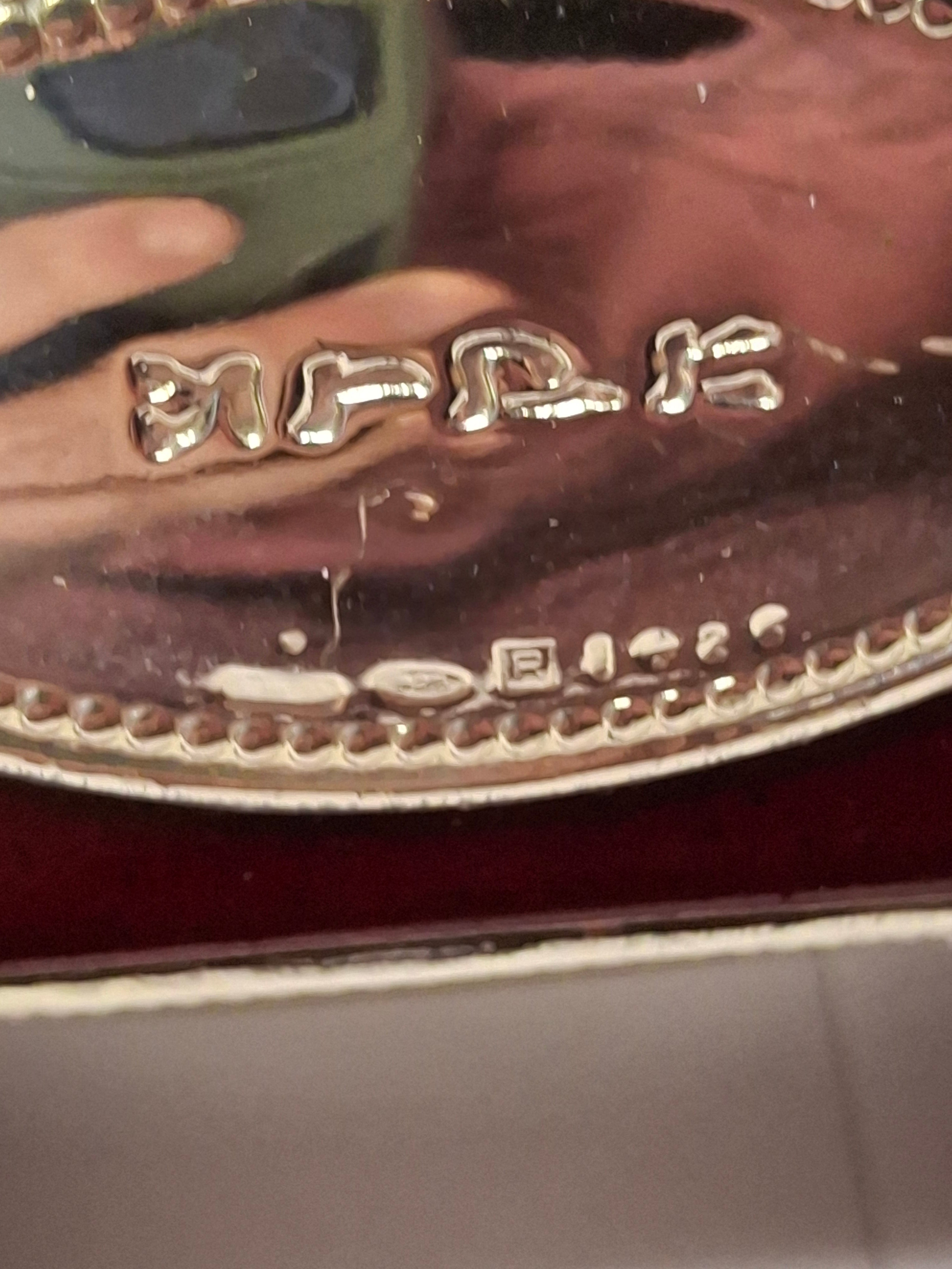 Modern Israeli Sterling Silver (925) & Mahogany Hexagonal Tzedakah Box - Engraved Plaques, Plastic Coin Stopper Judaica