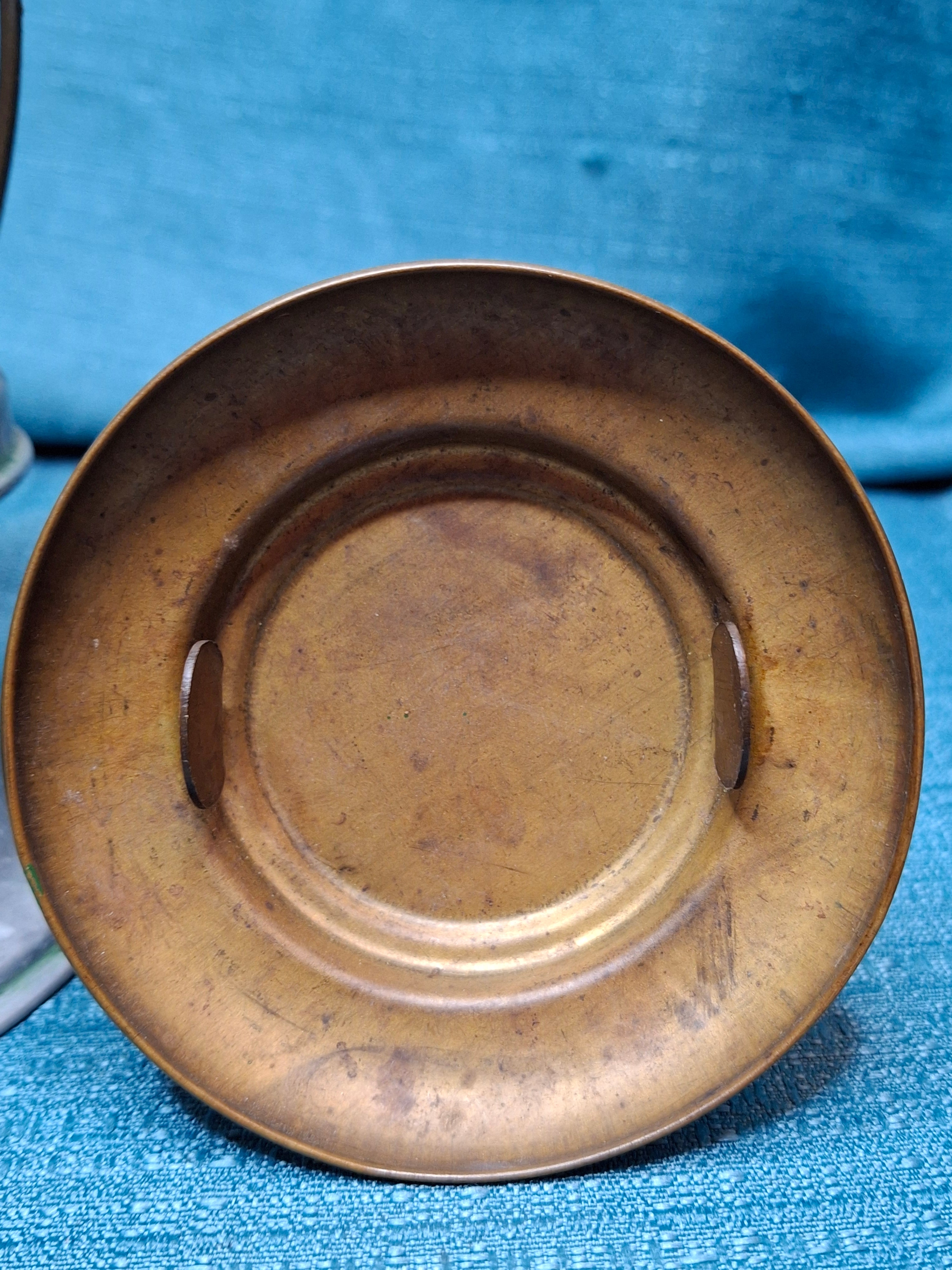 Antique Mid-19th C American Tin and Brass Whale Oil Lantern Double Tube Burner