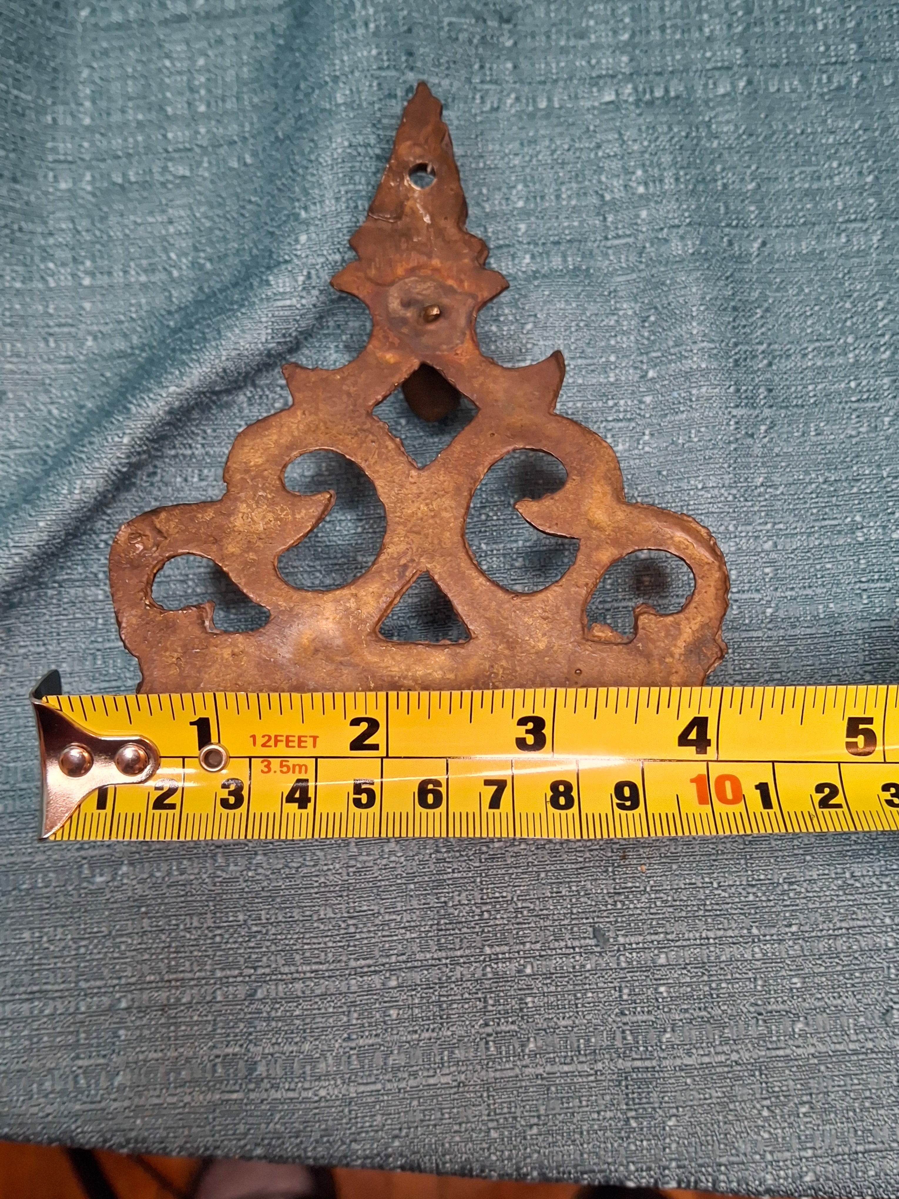 Vintage Miniature Brass Hanukkah Menorah - North African Style, 4" x 5" Travel Size Judaica
