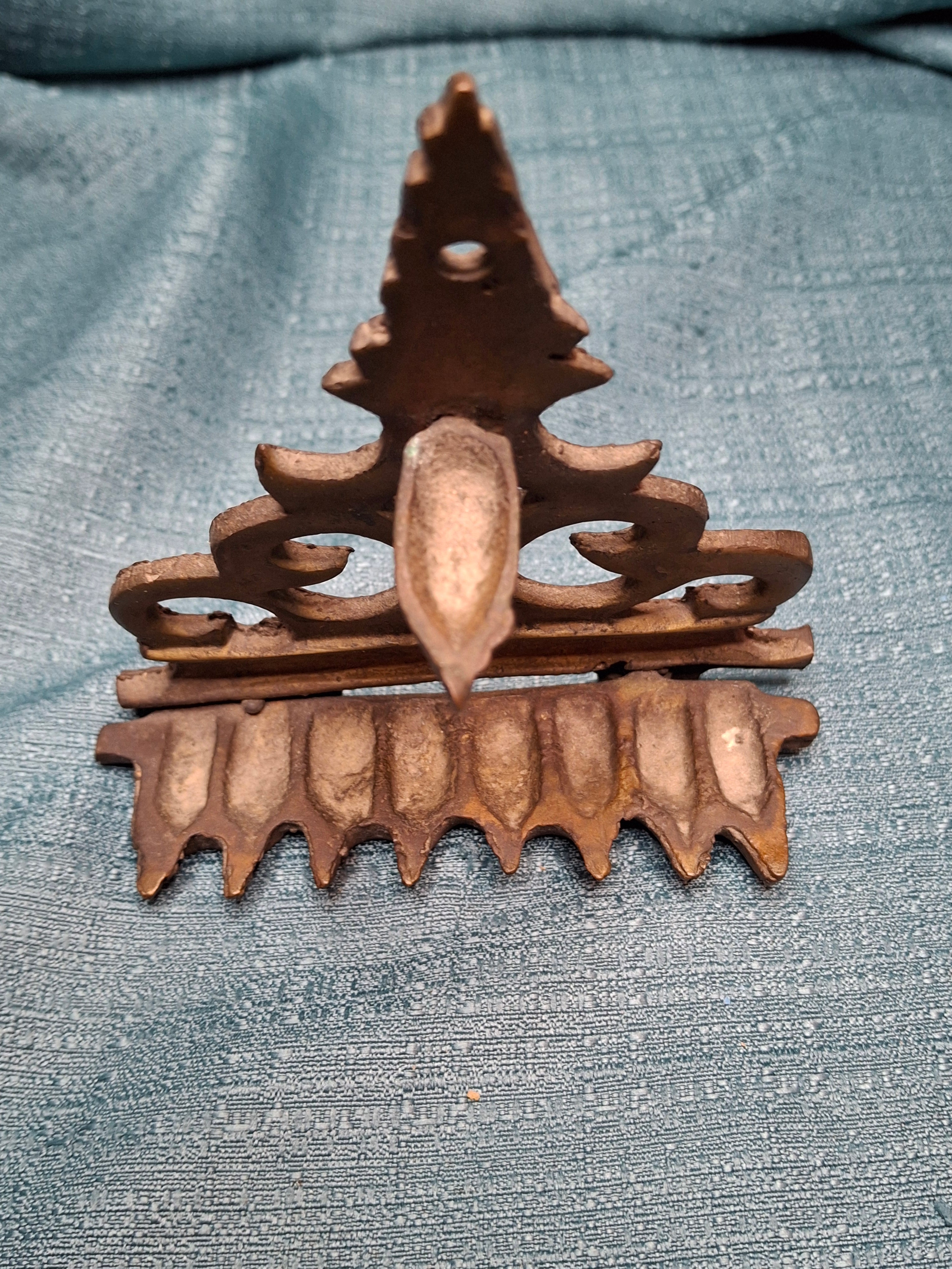 Vintage Miniature Brass Hanukkah Menorah - North African Style, 4" x 5" Travel Size Judaica