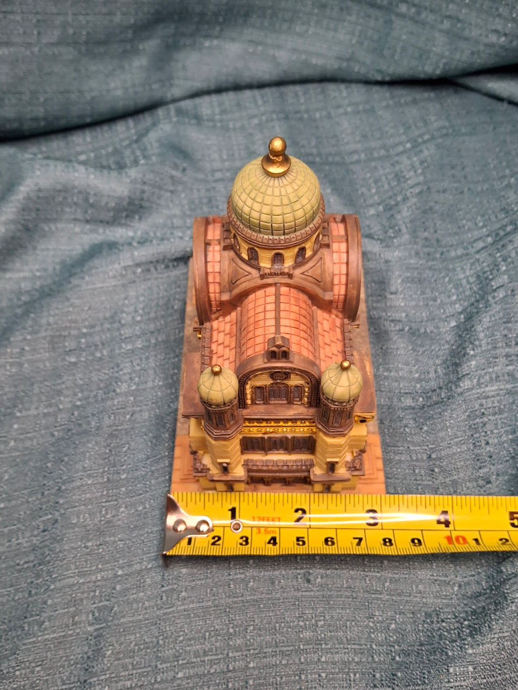 Vintage Hand-Painted Ceramic Trinket/Jewelry Box - Replica of the Great Synagogue of Florence, Italy (Tempio Israelitico) - Majestic Giftware Style