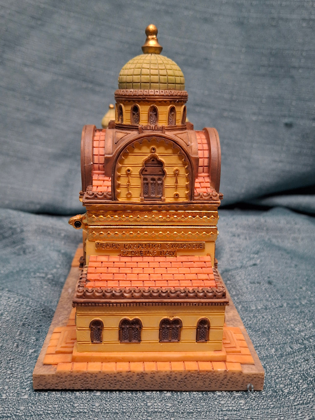 Vintage Hand-Painted Ceramic Trinket/Jewelry Box - Replica of the Great Synagogue of Florence, Italy (Tempio Israelitico) - Majestic Giftware Style