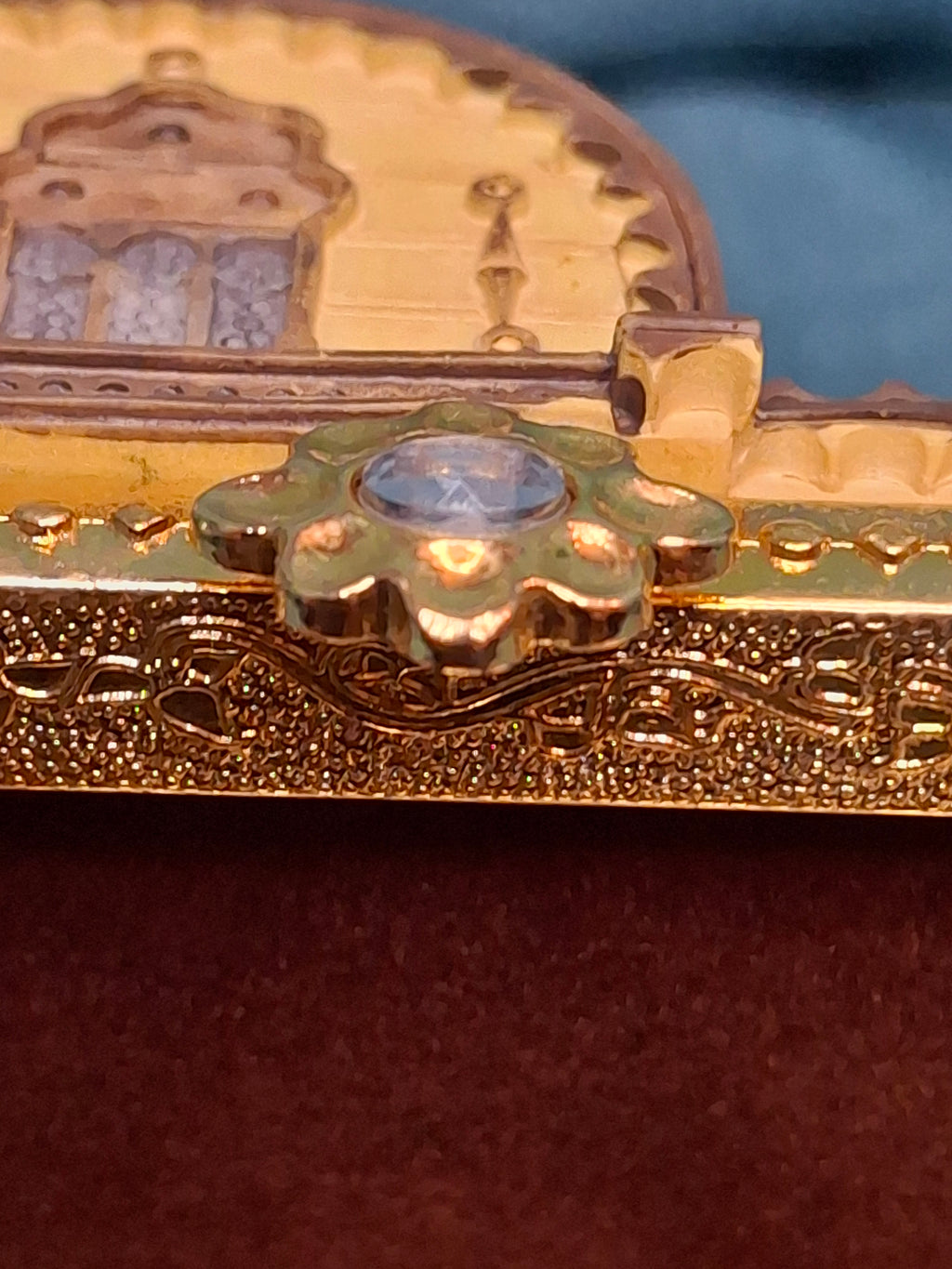 Vintage Hand-Painted Ceramic Trinket/Jewelry Box - Replica of the Great Synagogue of Florence, Italy (Tempio Israelitico) - Majestic Giftware Style