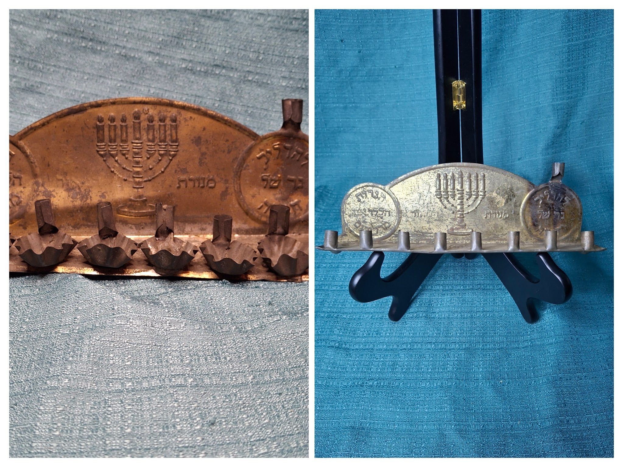 COMPLETE 1909 TOBIAS COHEN ARCHIVE: Rare "Dual-Use" Smithsonian-Identical Menorah & Original Production Model Pair