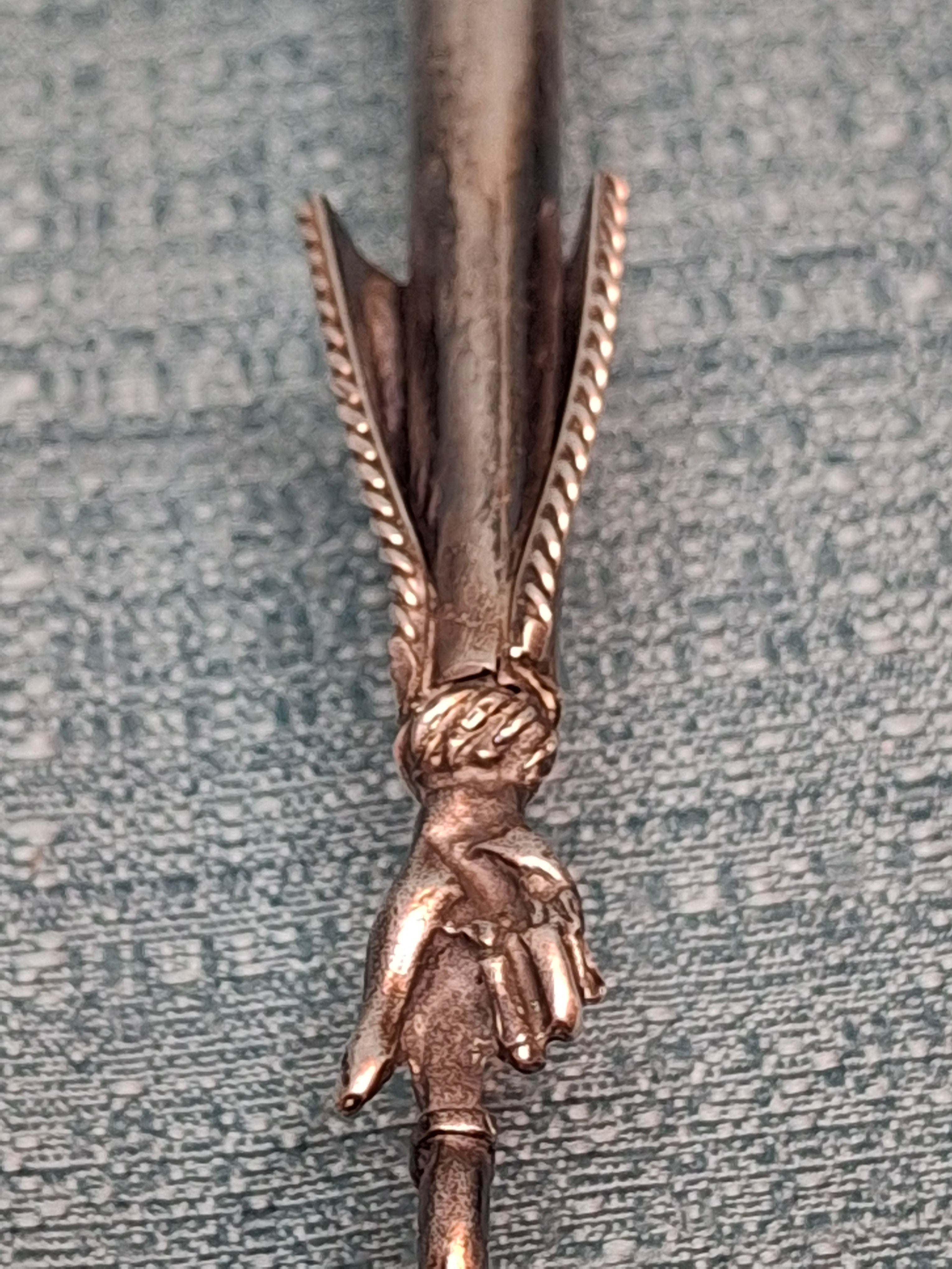 Antique Russian Silver Torah Pointer Yad with Lion Finial and Grapevine Motif, Moscow 1878