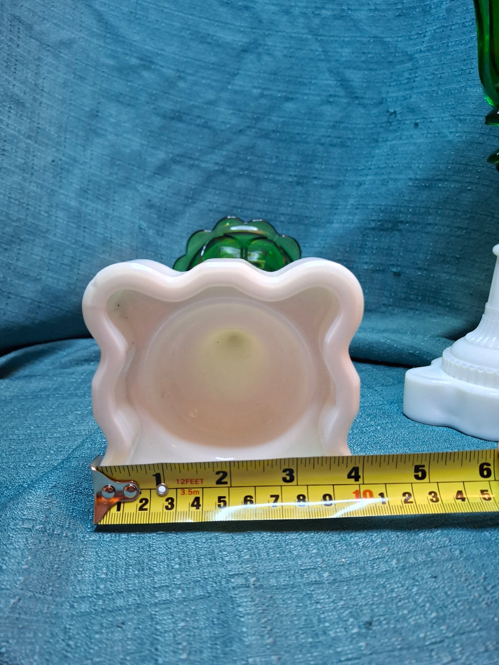 Rare Matching Pair Antique Emerald Green Pressed Glass Stand Oil Lamp Milk Glass EAPG