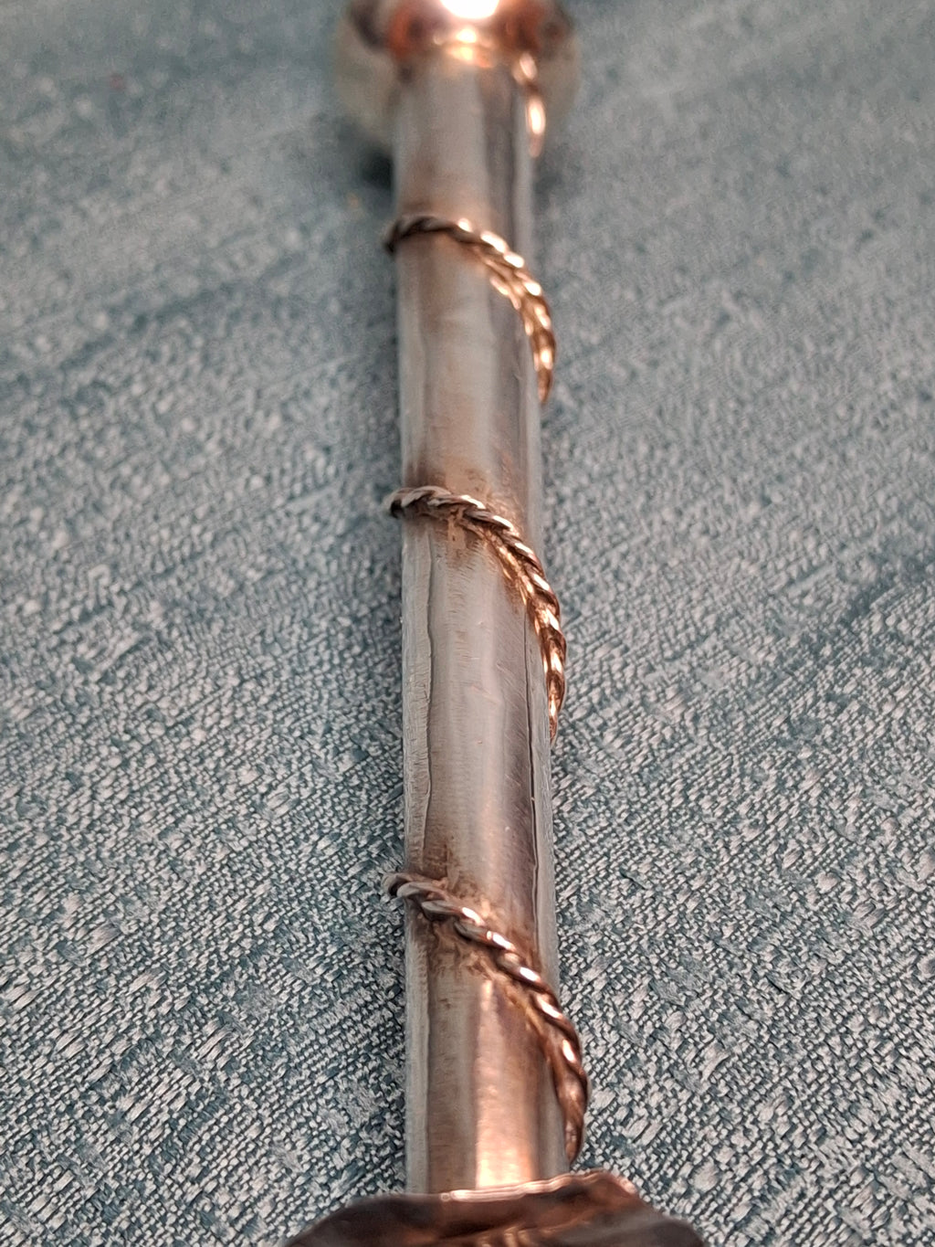 Museum Quality Antique Russian 84 Silver Judaica Torah Pointer Yad with Besamim Spice Holder, Lion Finial, Star of David, Ten Commandments, Red Stone, 1.9 oz, c. 1890