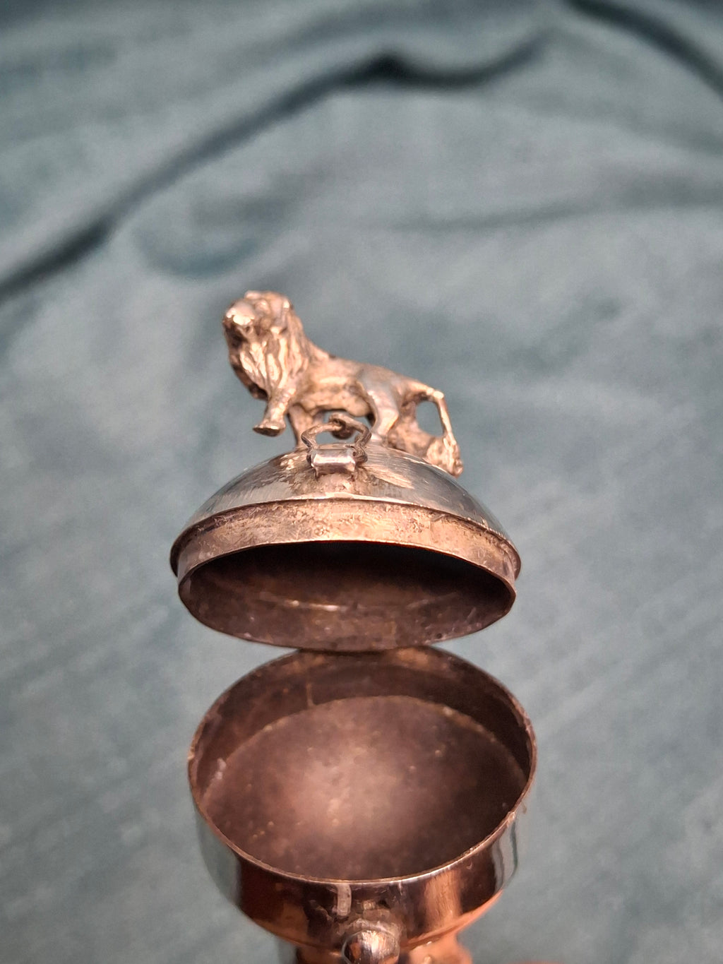 Museum Quality Antique Russian 84 Silver Judaica Torah Pointer Yad with Besamim Spice Holder, Lion Finial, Star of David, Ten Commandments, Red Stone, 1.9 oz, c. 1890