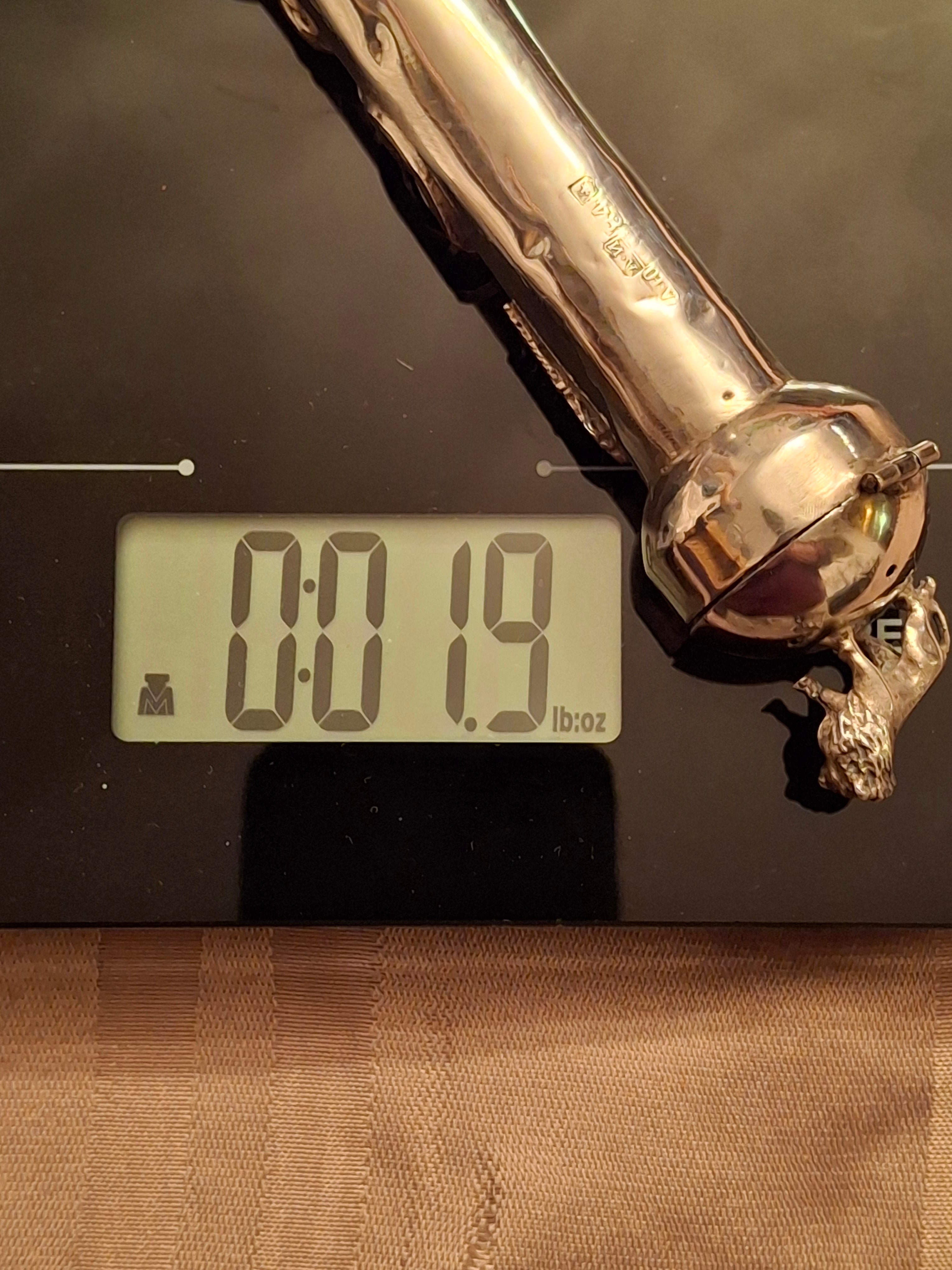 Museum Quality Antique Russian 84 Silver Judaica Torah Pointer Yad with Besamim Spice Holder, Lion Finial, Star of David, Ten Commandments, Red Stone, 1.9 oz, c. 1890