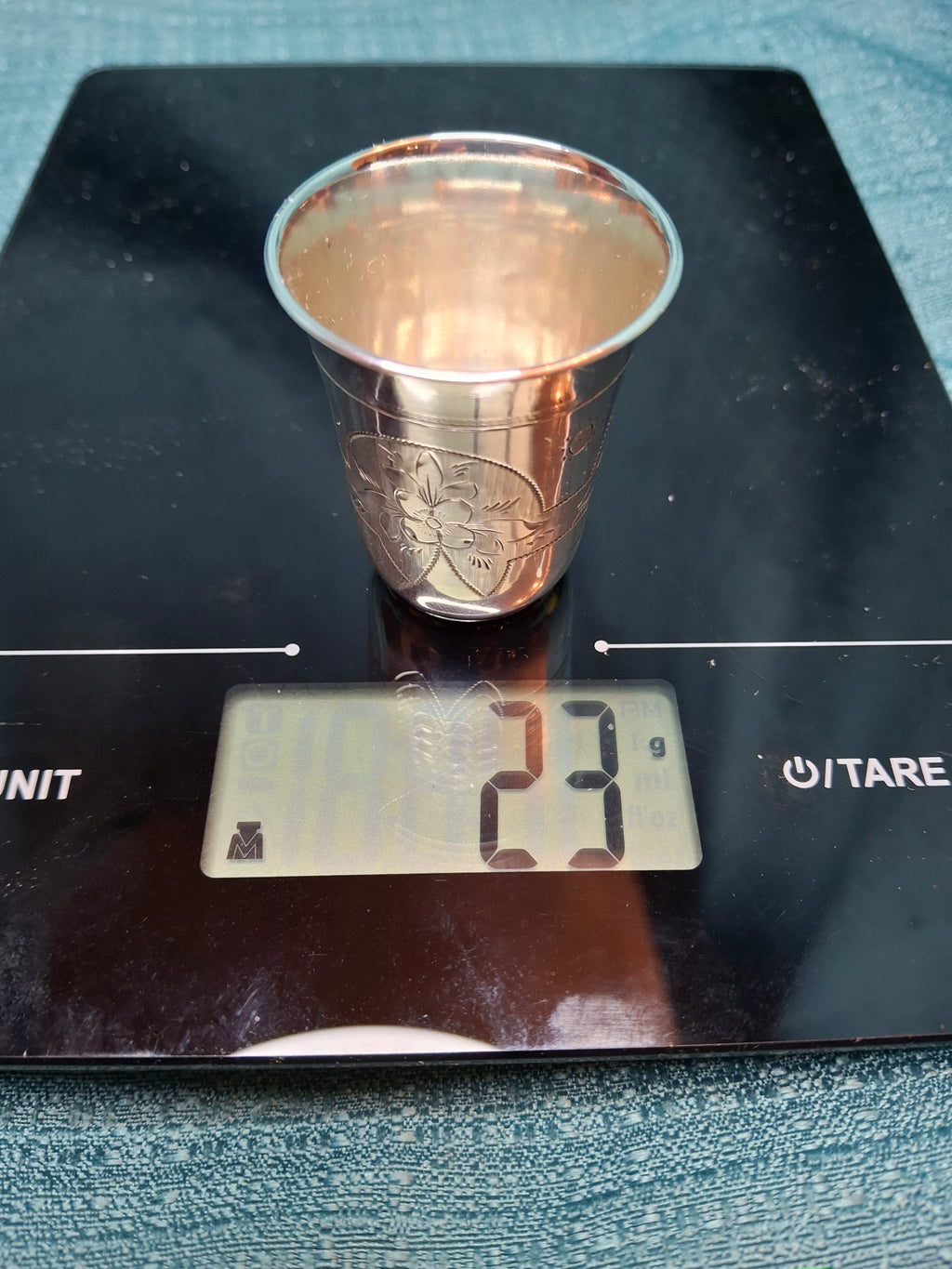 Antique Imperial Russian Silver Kiddush Cup, Moscow 1880, Maker Israel Eseevich Zakhoder, 84 Zolotnik Engraved Judaica Becher