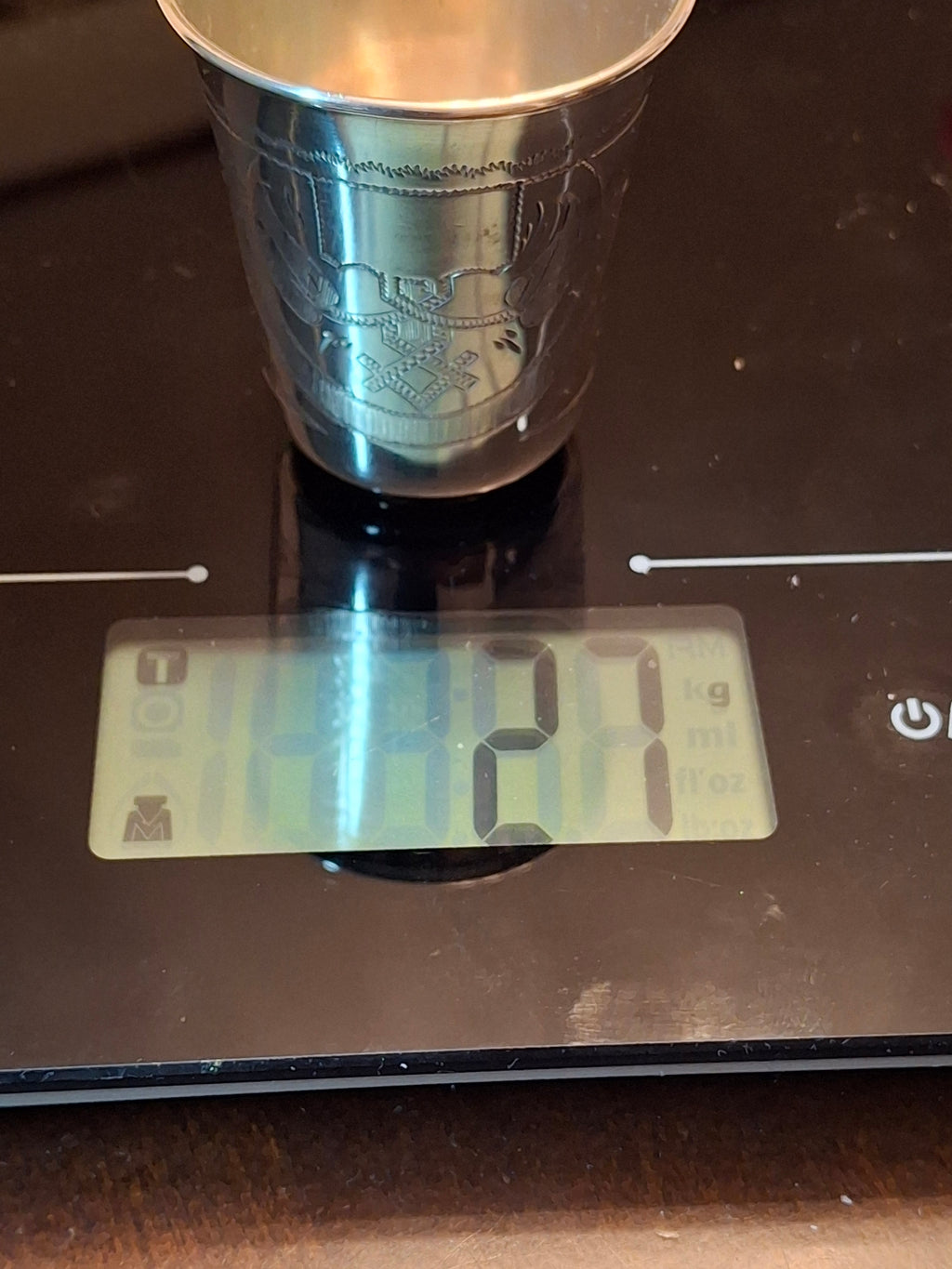 Antique Imperial Russian 84 Zolotnik Silver Kiddush Cup, Moscow 1880, Hand-Engraved Motifs