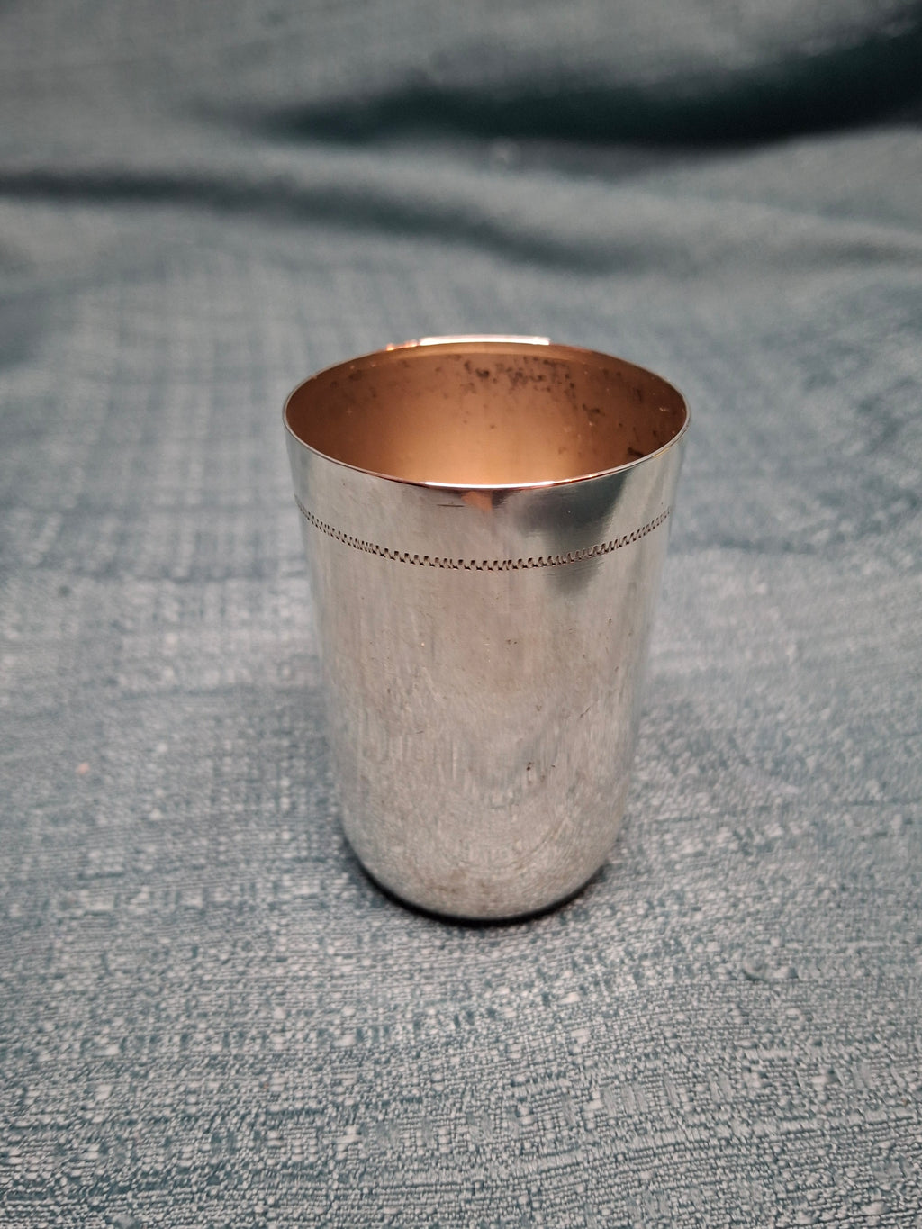 Antique Polish 800 Silver Kiddush Cup with Hebrew Monogram, Warsaw, c. 1931-1963