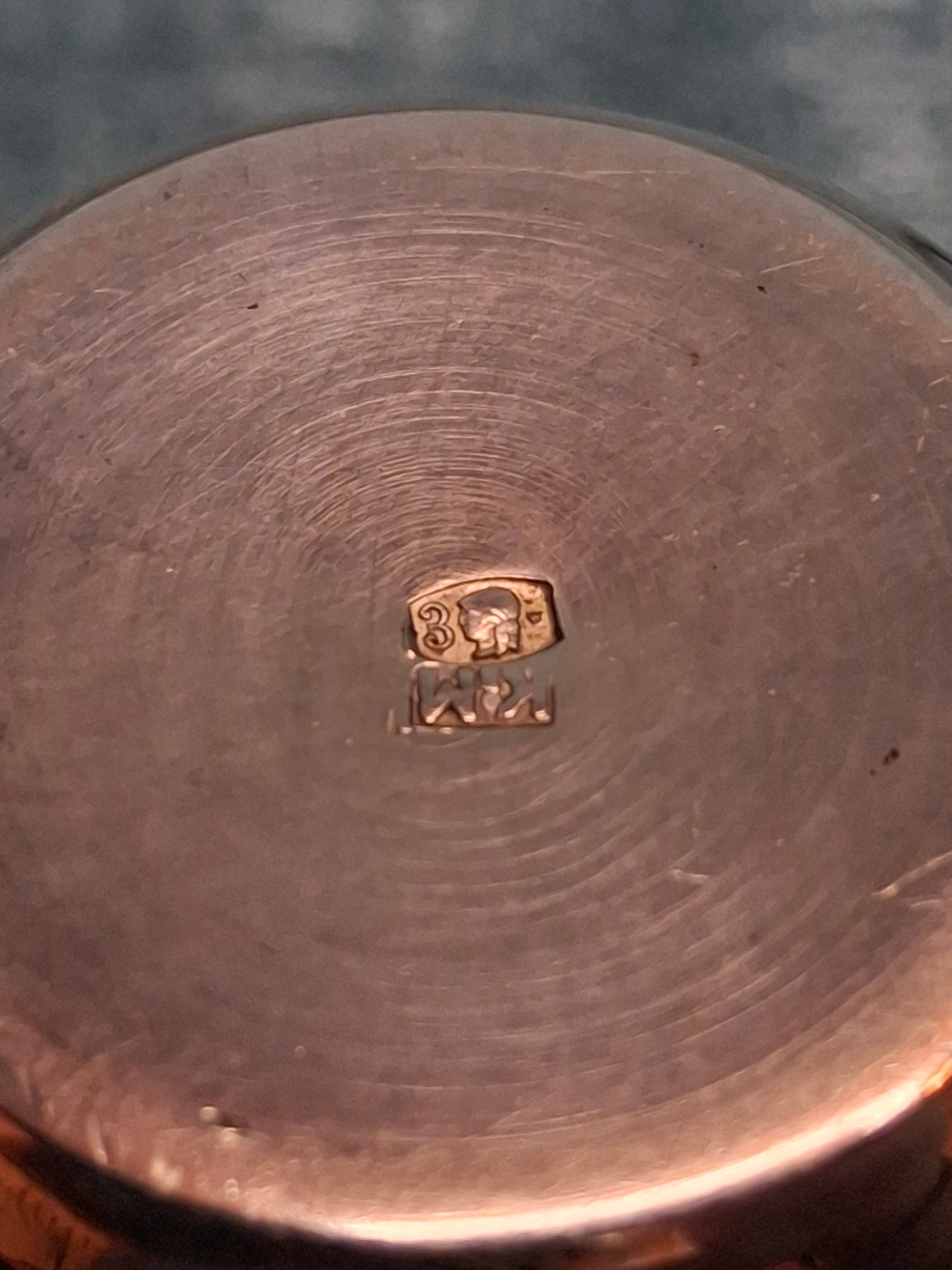 Antique Polish 800 Silver Kiddush Cup with Hebrew Monogram, Warsaw, c. 1931-1963