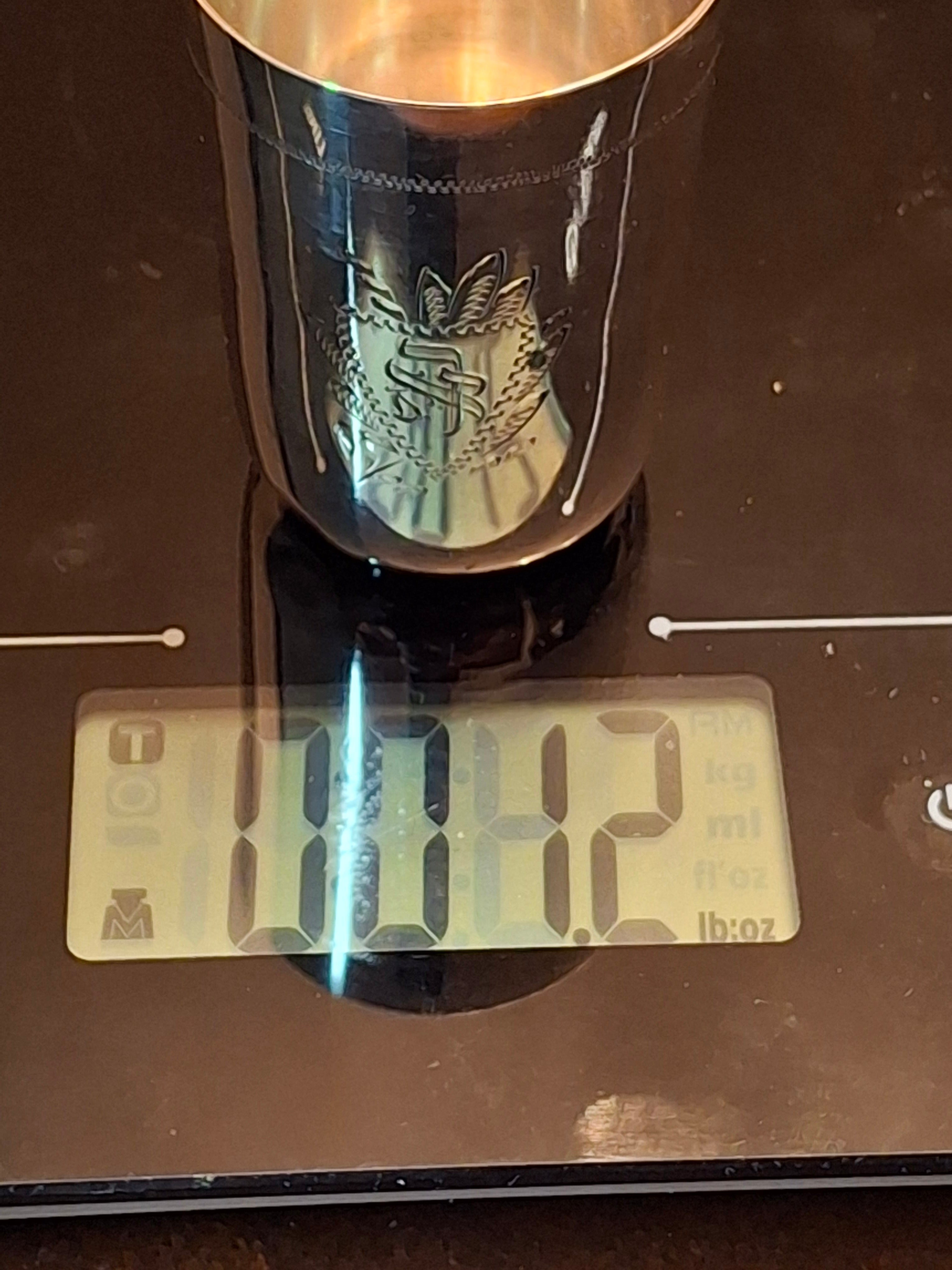 Antique Polish 800 Silver Kiddush Cup with Hebrew Monogram, Warsaw, c. 1931-1963