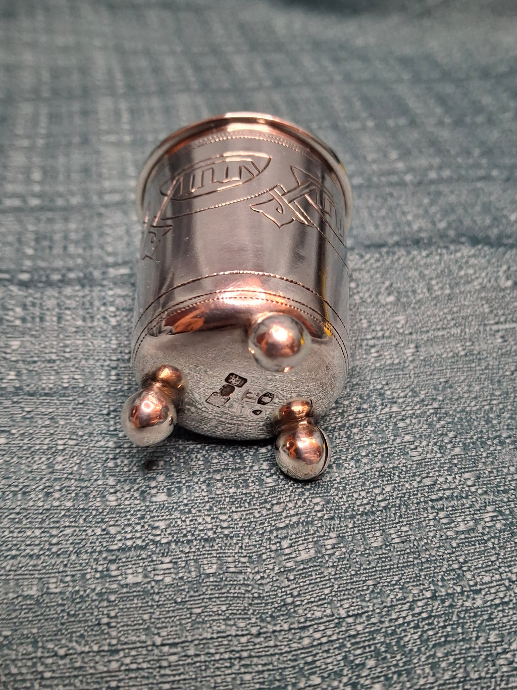 Antique Russian 84 Zolotnik Silver Kiddush Cup Moscow 1888 Engraved Masonic 29 g