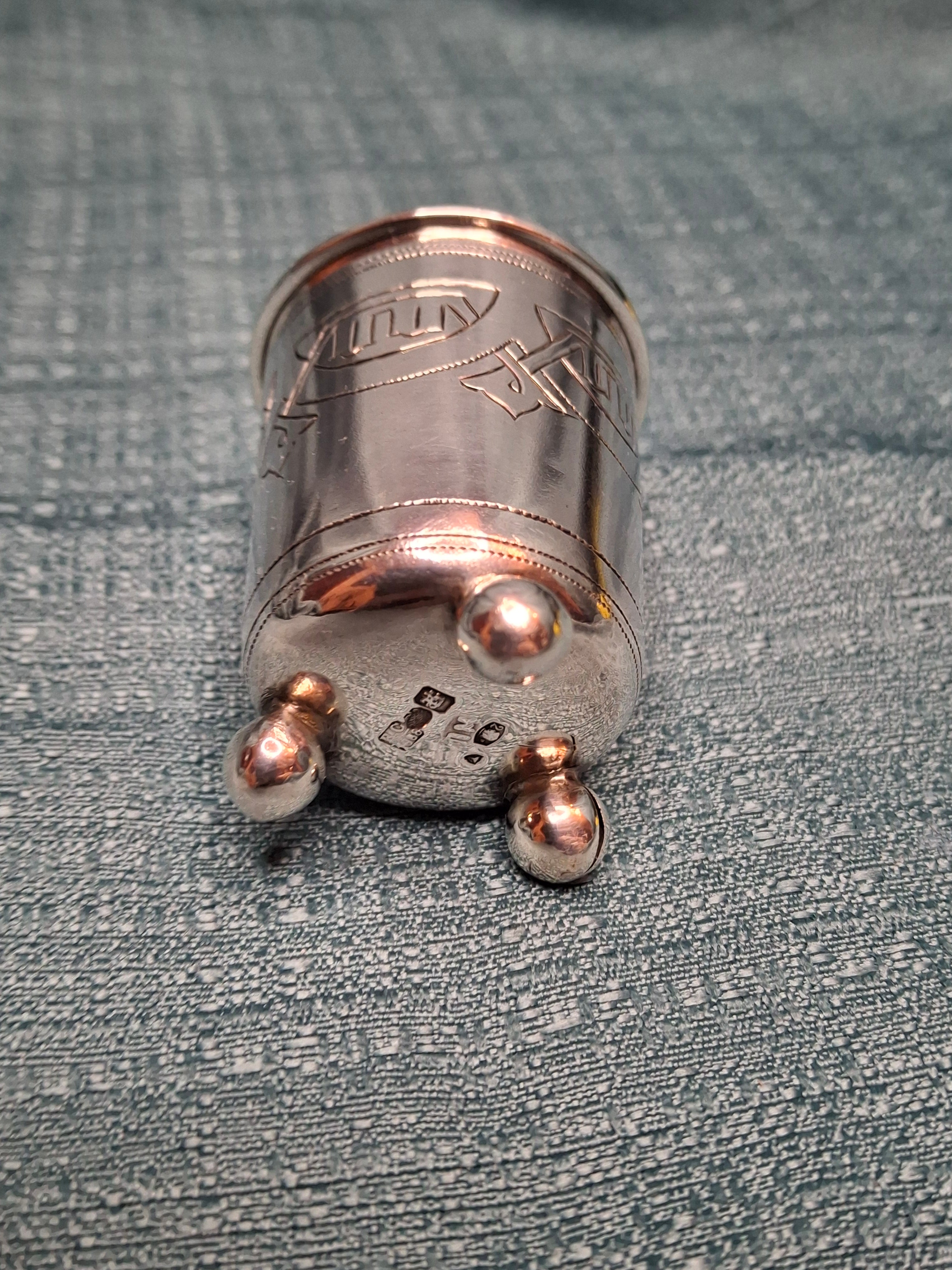 Antique Russian 84 Zolotnik Silver Kiddush Cup Moscow 1888 Engraved Masonic 29 g