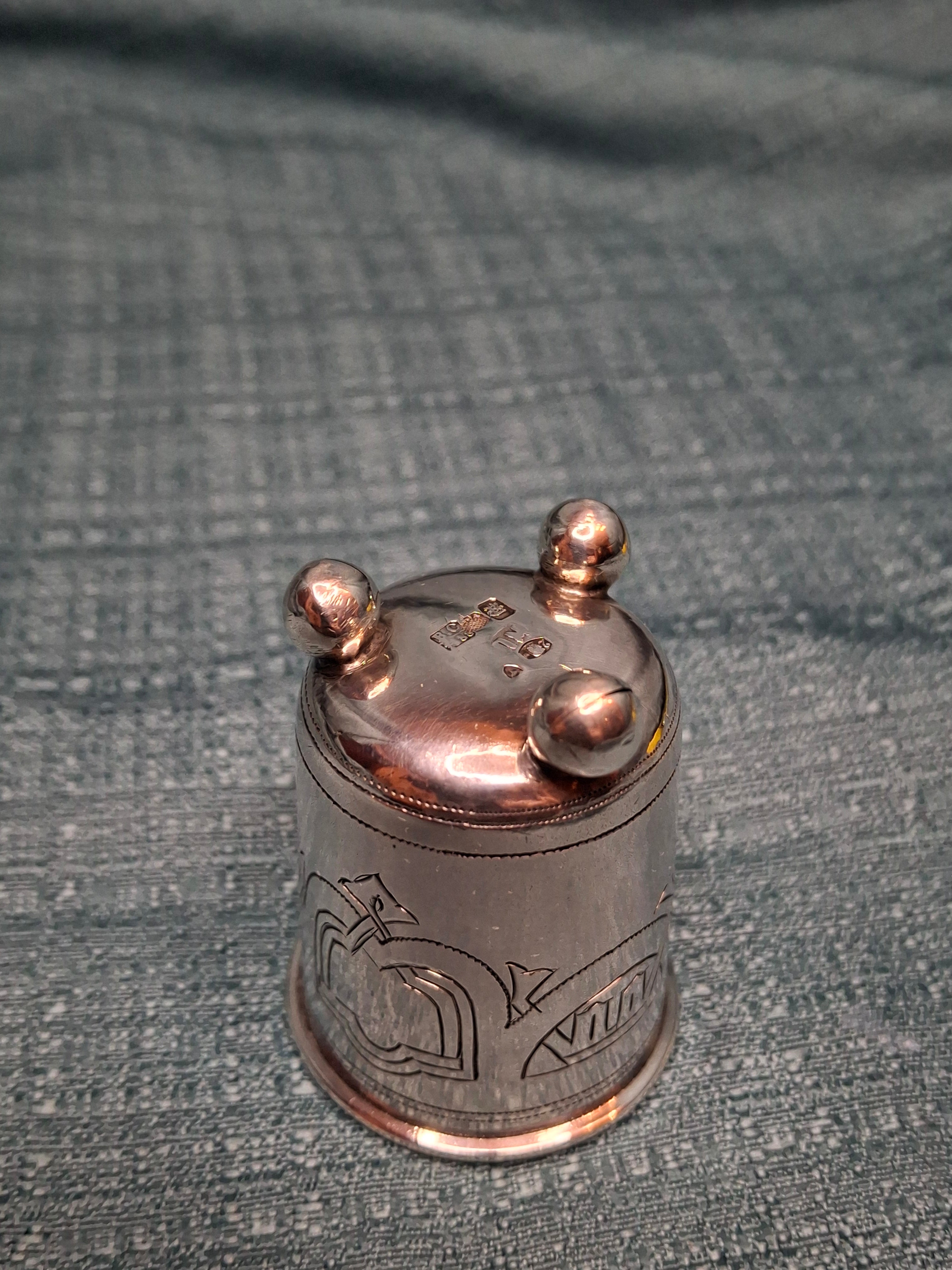 Antique Russian 84 Zolotnik Silver Kiddush Cup Moscow 1888 Engraved Masonic 29 g