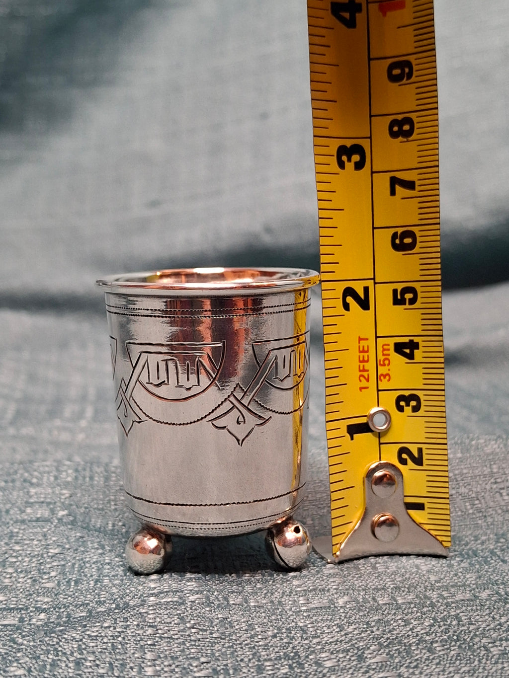 Antique Russian 84 Zolotnik Silver Kiddush Cup Moscow 1888 Engraved Masonic 29 g