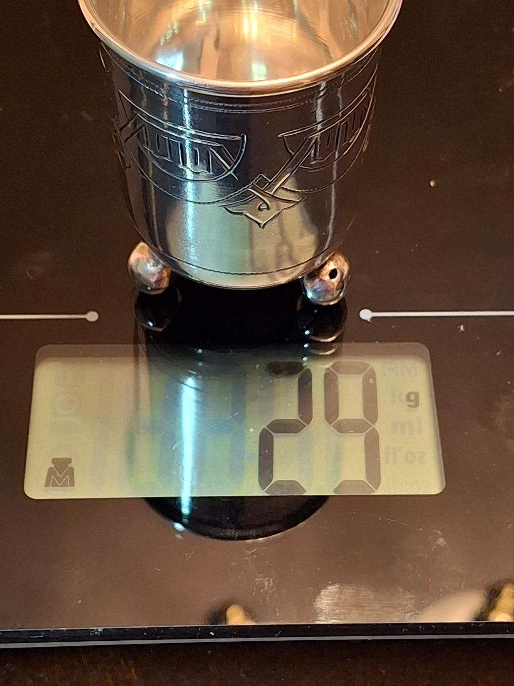 Antique Russian 84 Zolotnik Silver Kiddush Cup Moscow 1888 Engraved Masonic 29 g