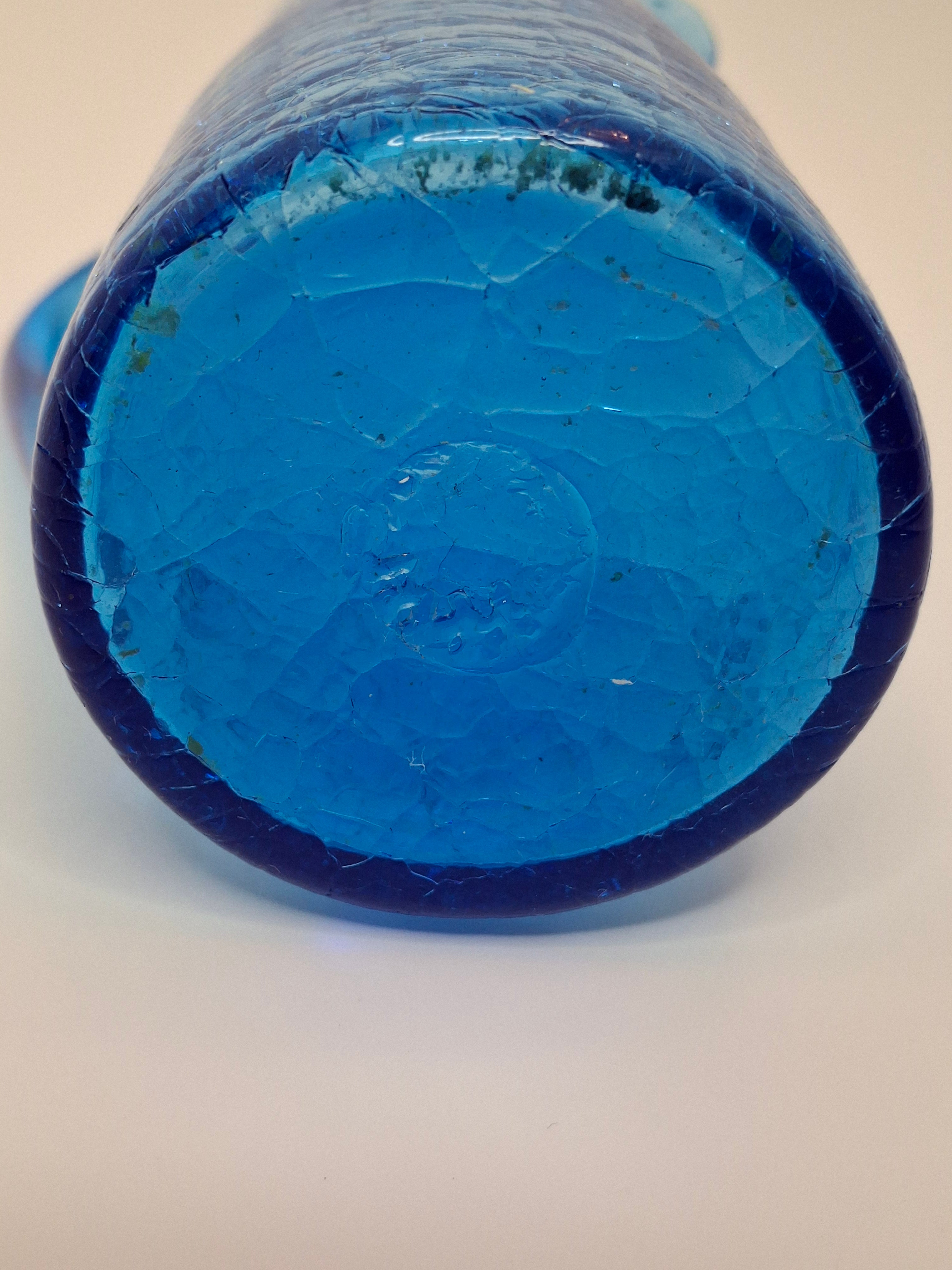 Vintage Lot of Mini Crackle Glass Pitchers - Cobalt Blue & Emerald Green, Amber