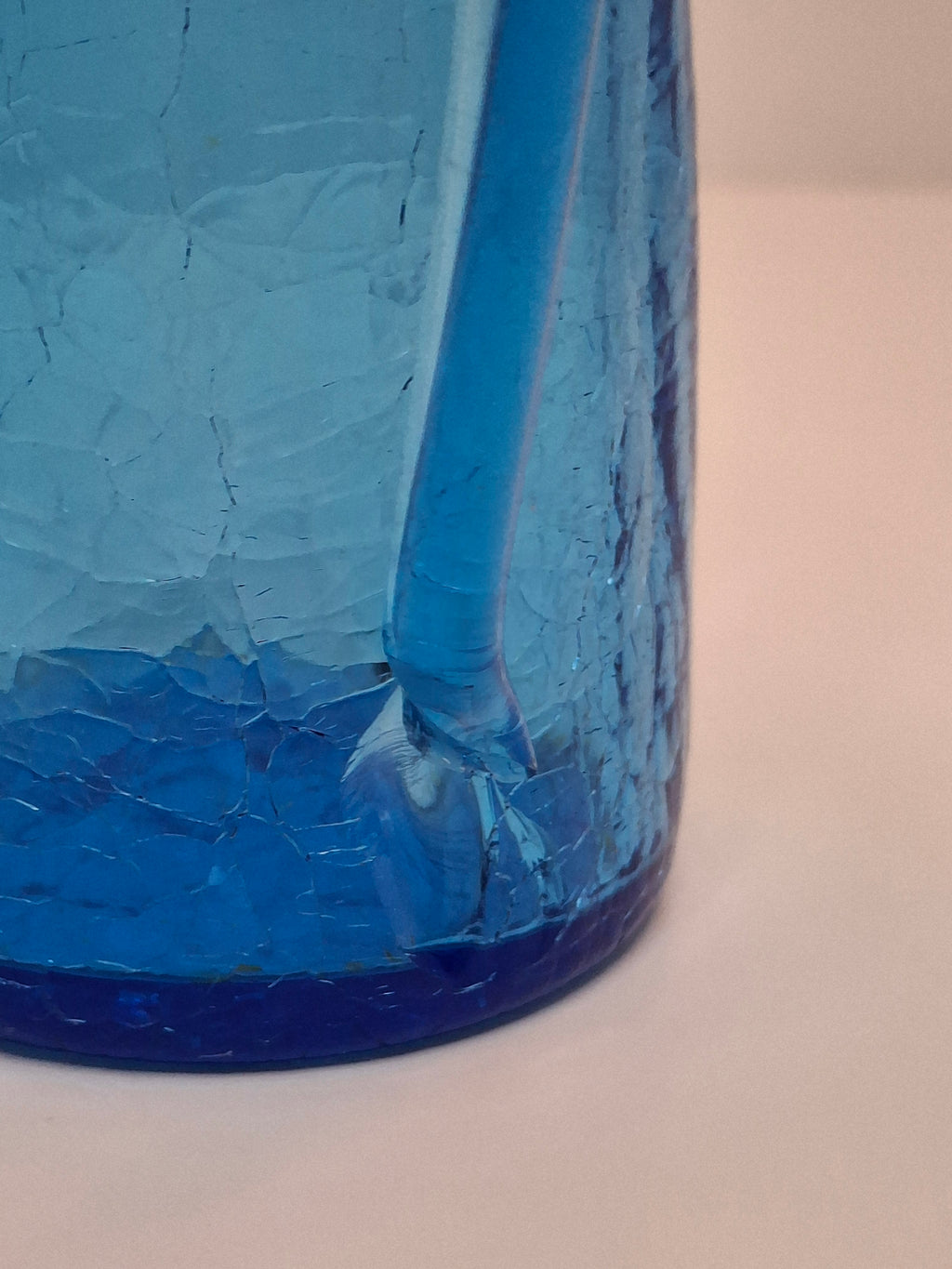 Vintage Lot of Mini Crackle Glass Pitchers - Cobalt Blue & Emerald Green, Amber