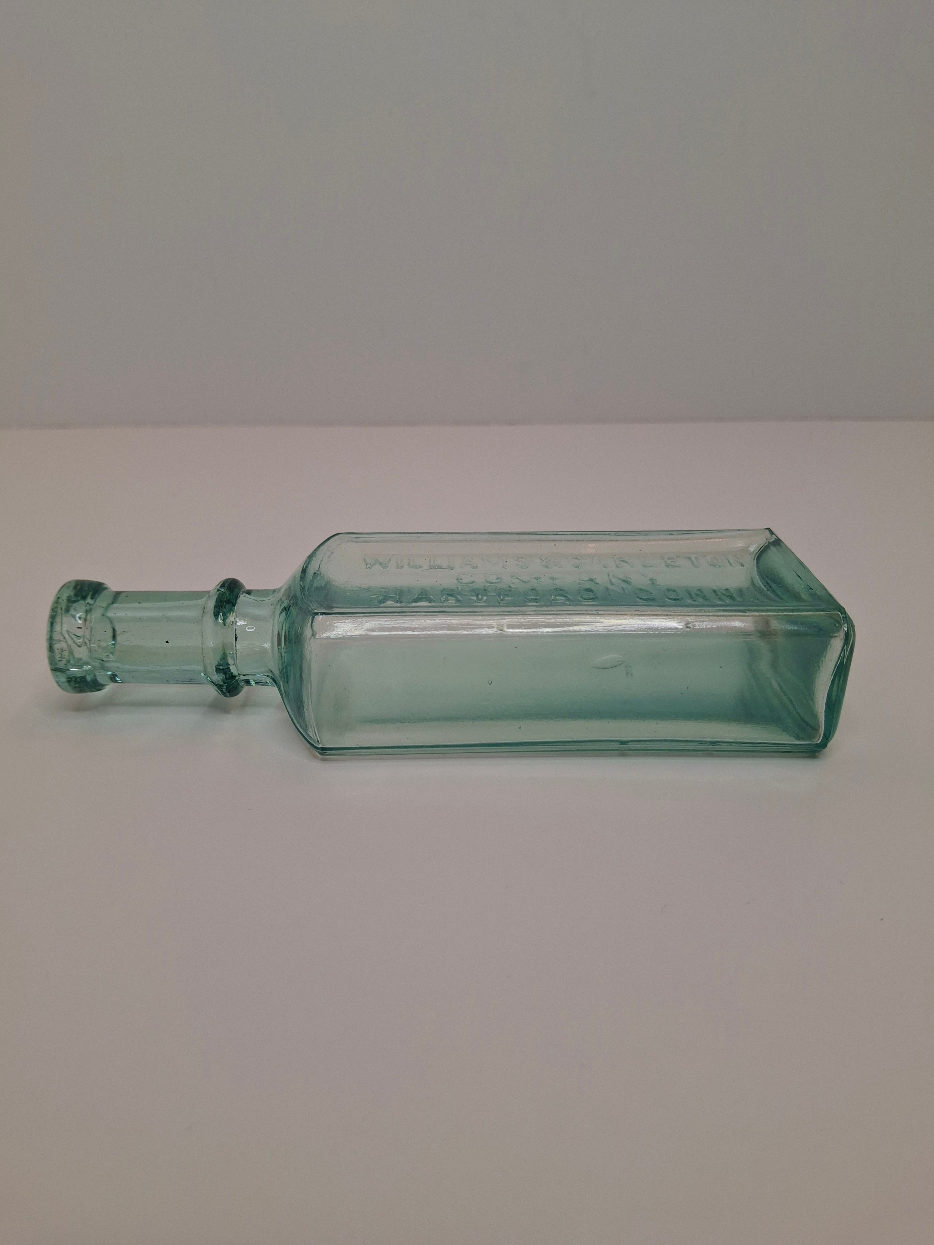 1890s-1900s Williams & Carleton Company Hartford Conn Embossed Druggist Bottle