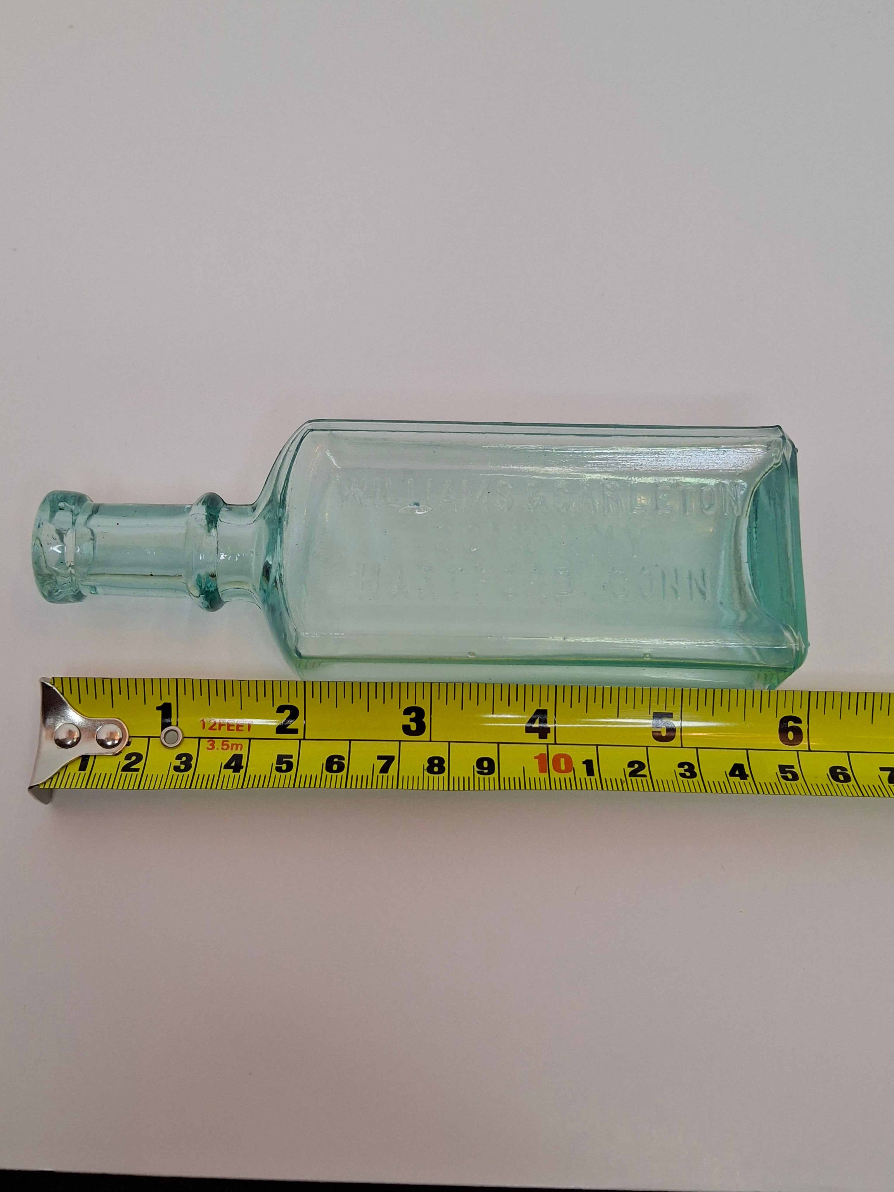 1890s-1900s Williams & Carleton Company Hartford Conn Embossed Druggist Bottle