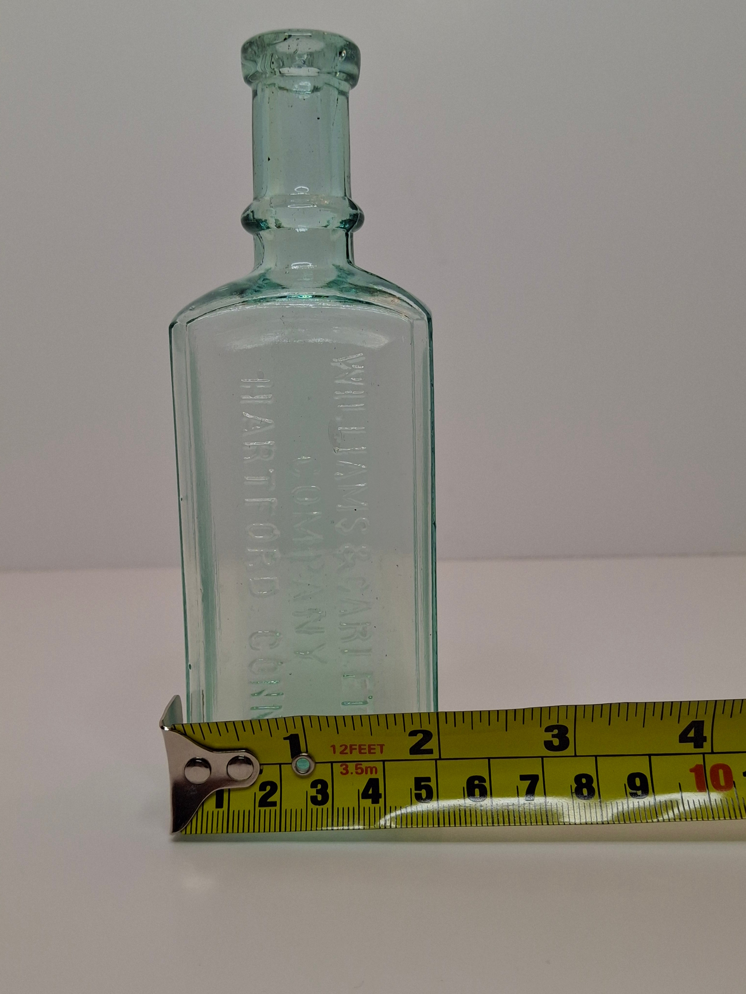 1890s-1900s Williams & Carleton Company Hartford Conn Embossed Druggist Bottle