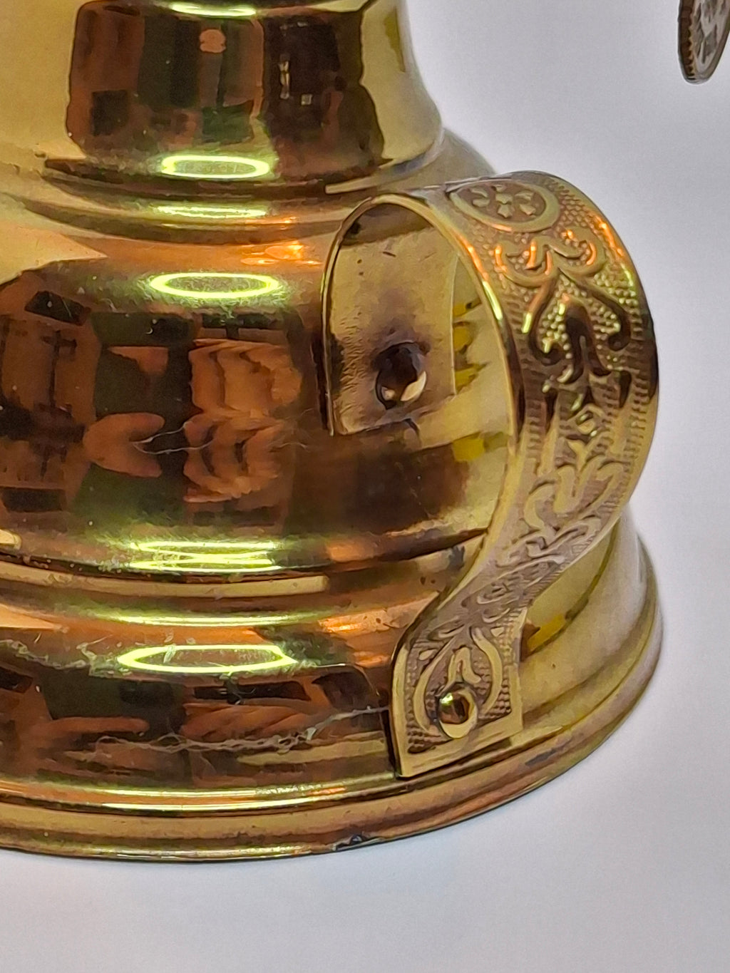 Brass Finger Oil Lamp - P&A Mfg Co Waterbury Conn, Blackman's Patent May 8 1855